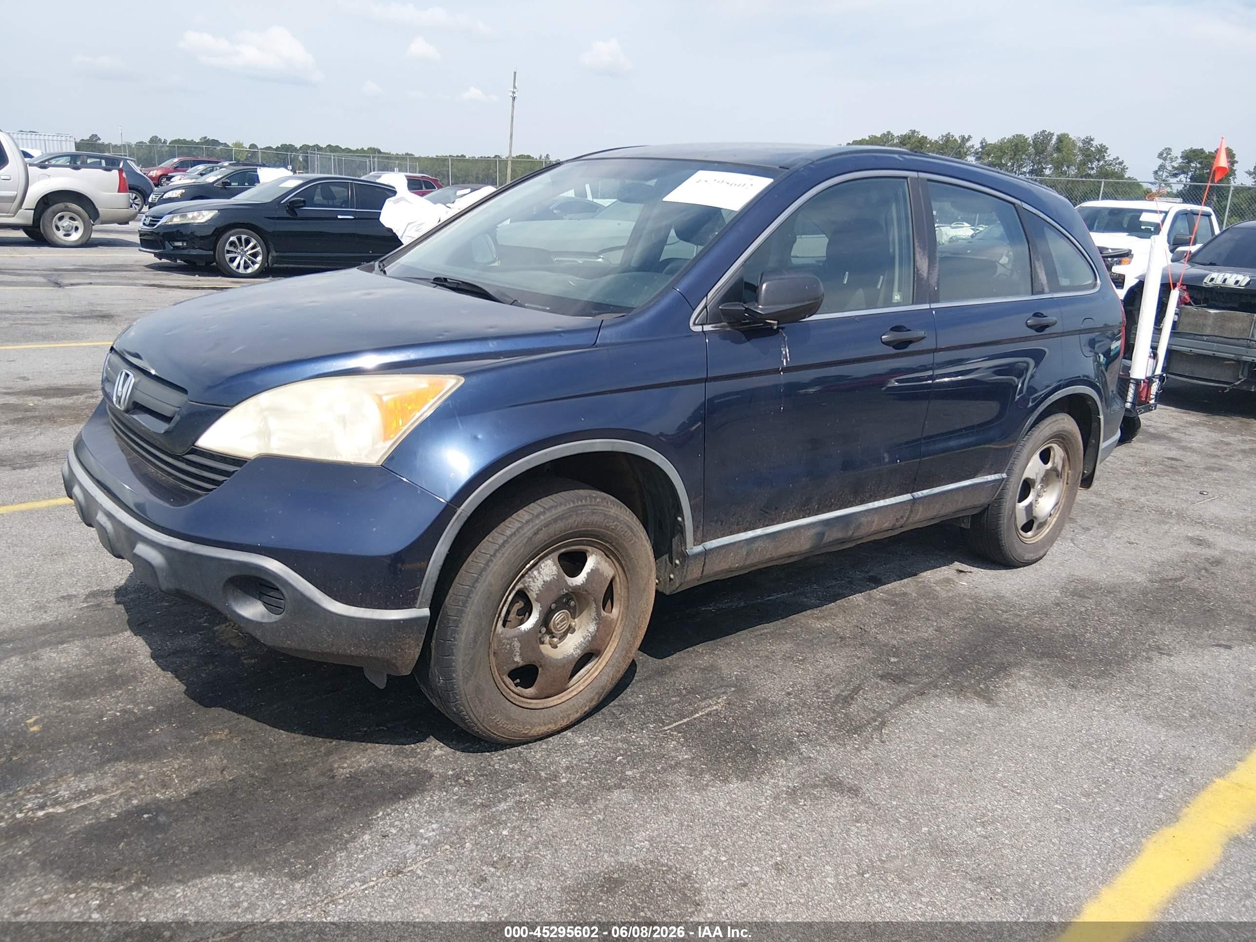 2008 Honda Cr-v Lx Blue vin: JHLRE38368C010571