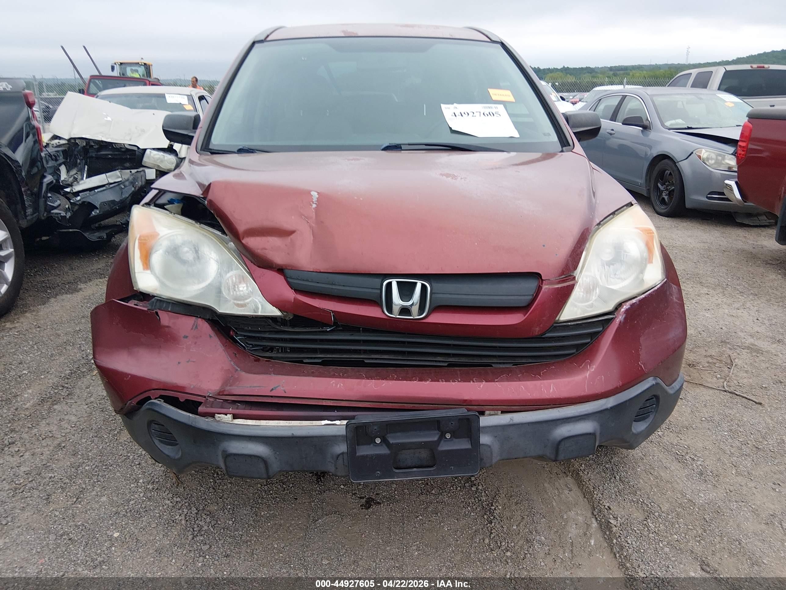 2008 Honda Cr-v Lx Red vin: JHLRE38368C056935