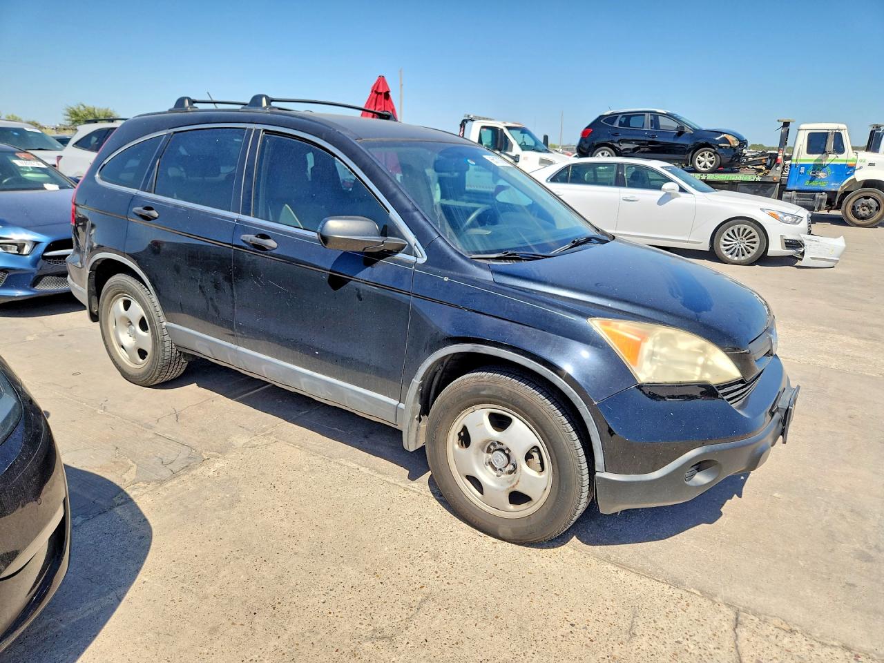 2007 Honda Cr-v Lx Black vin: JHLRE38377C036689