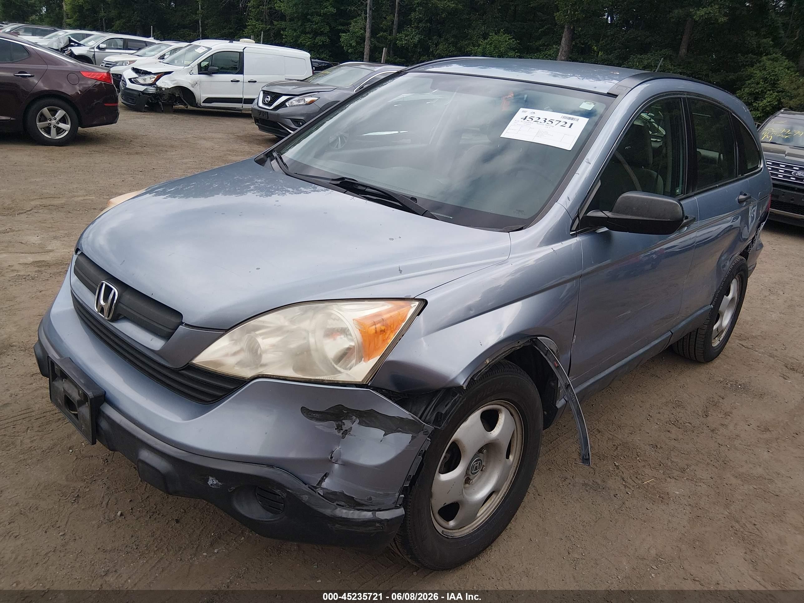 2007 Honda Cr-v Lx Light Blue vin: JHLRE38377C040337