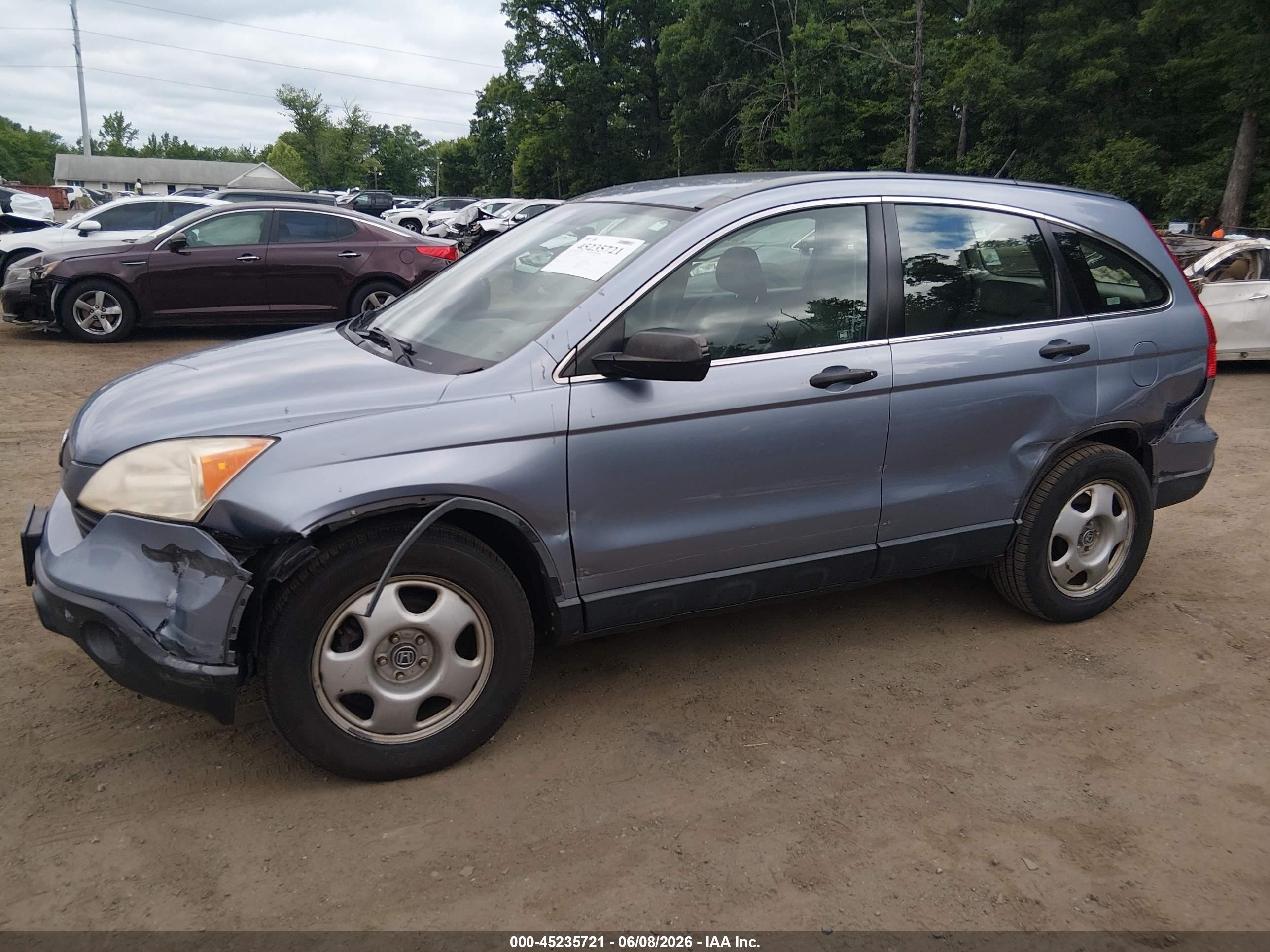 2007 Honda Cr-v Lx Light Blue vin: JHLRE38377C040337