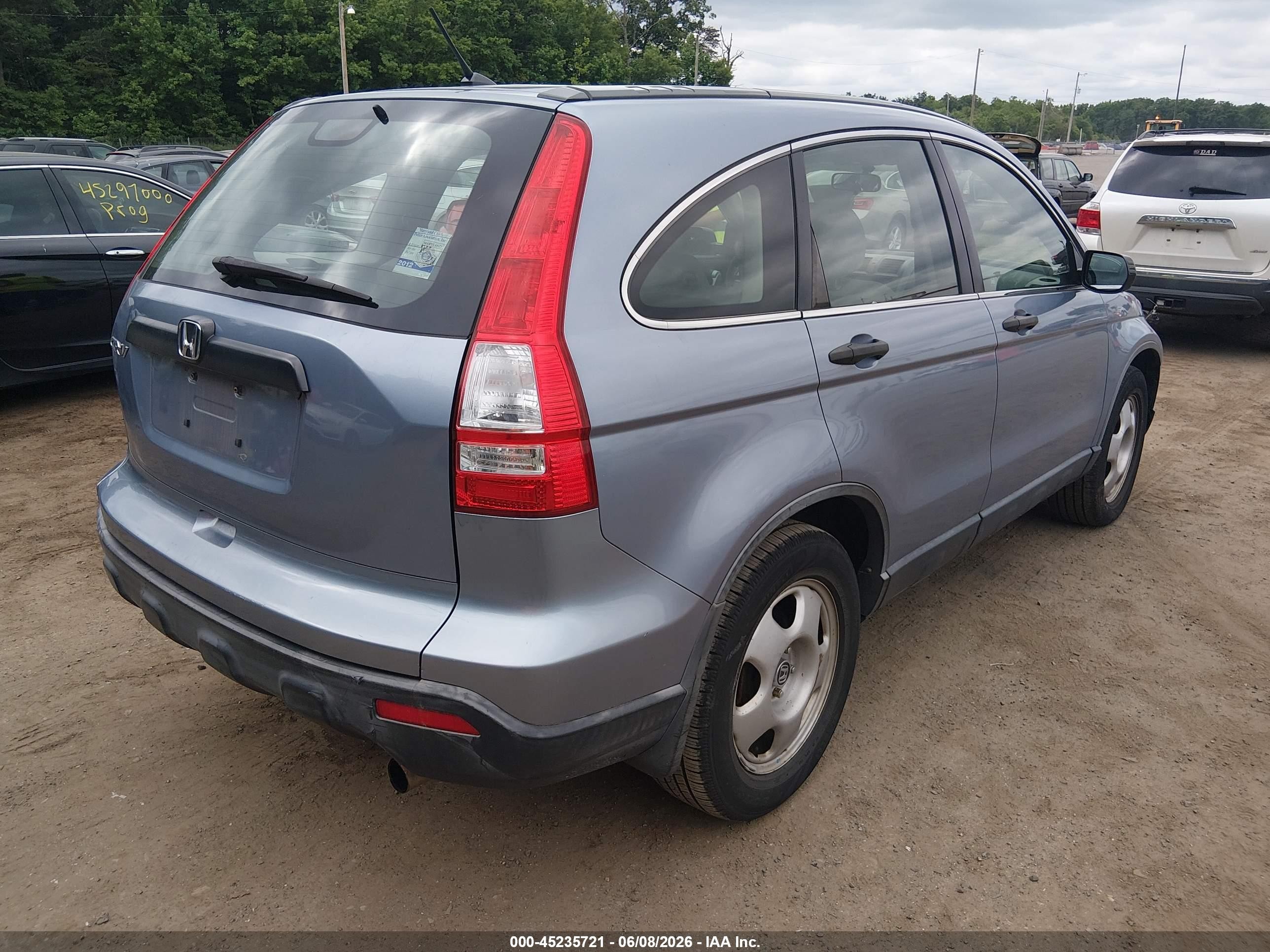 2007 Honda Cr-v Lx Light Blue vin: JHLRE38377C040337