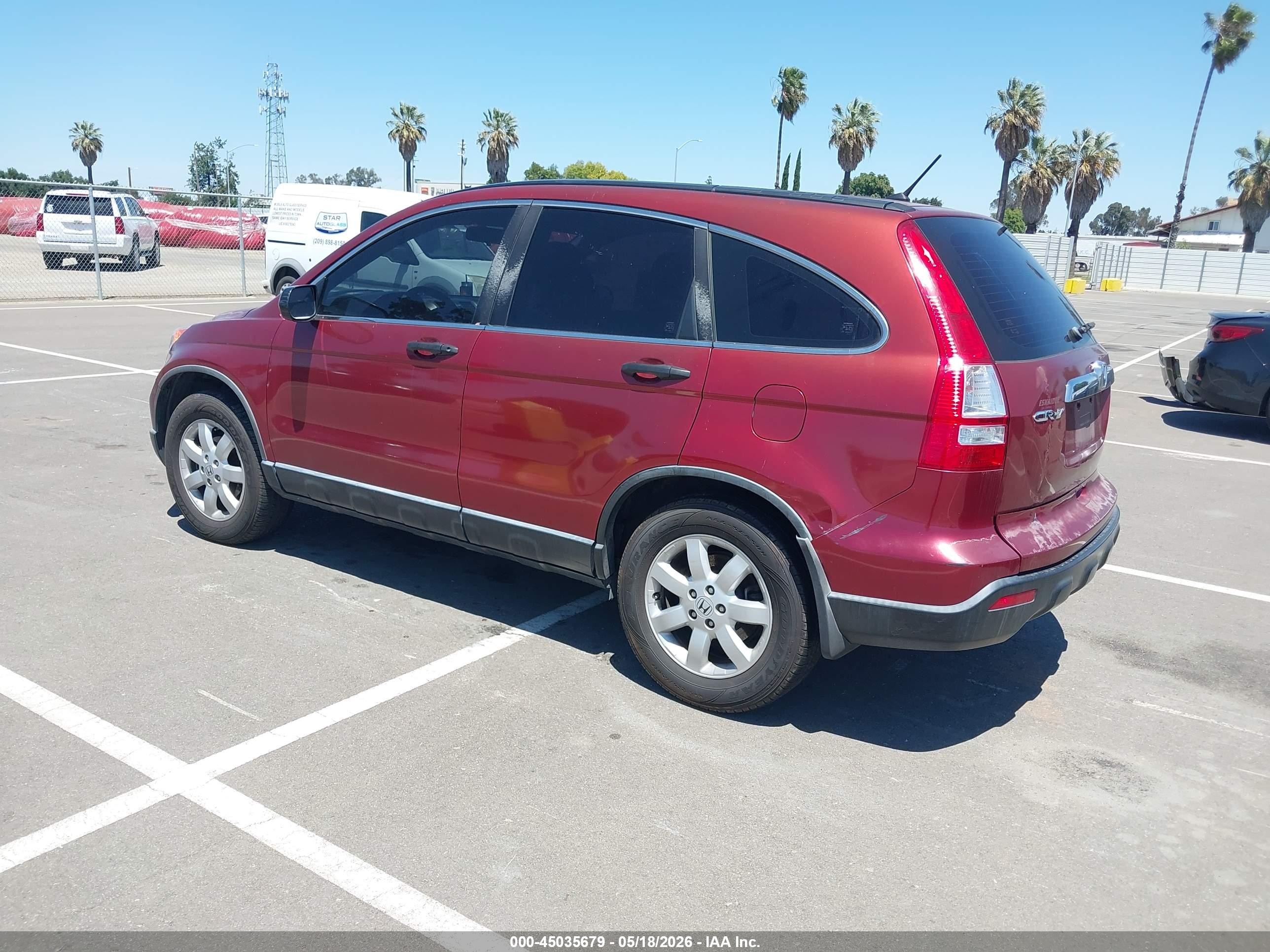 2007 Honda Cr-v Lx Burgundy vin: JHLRE38377C077260