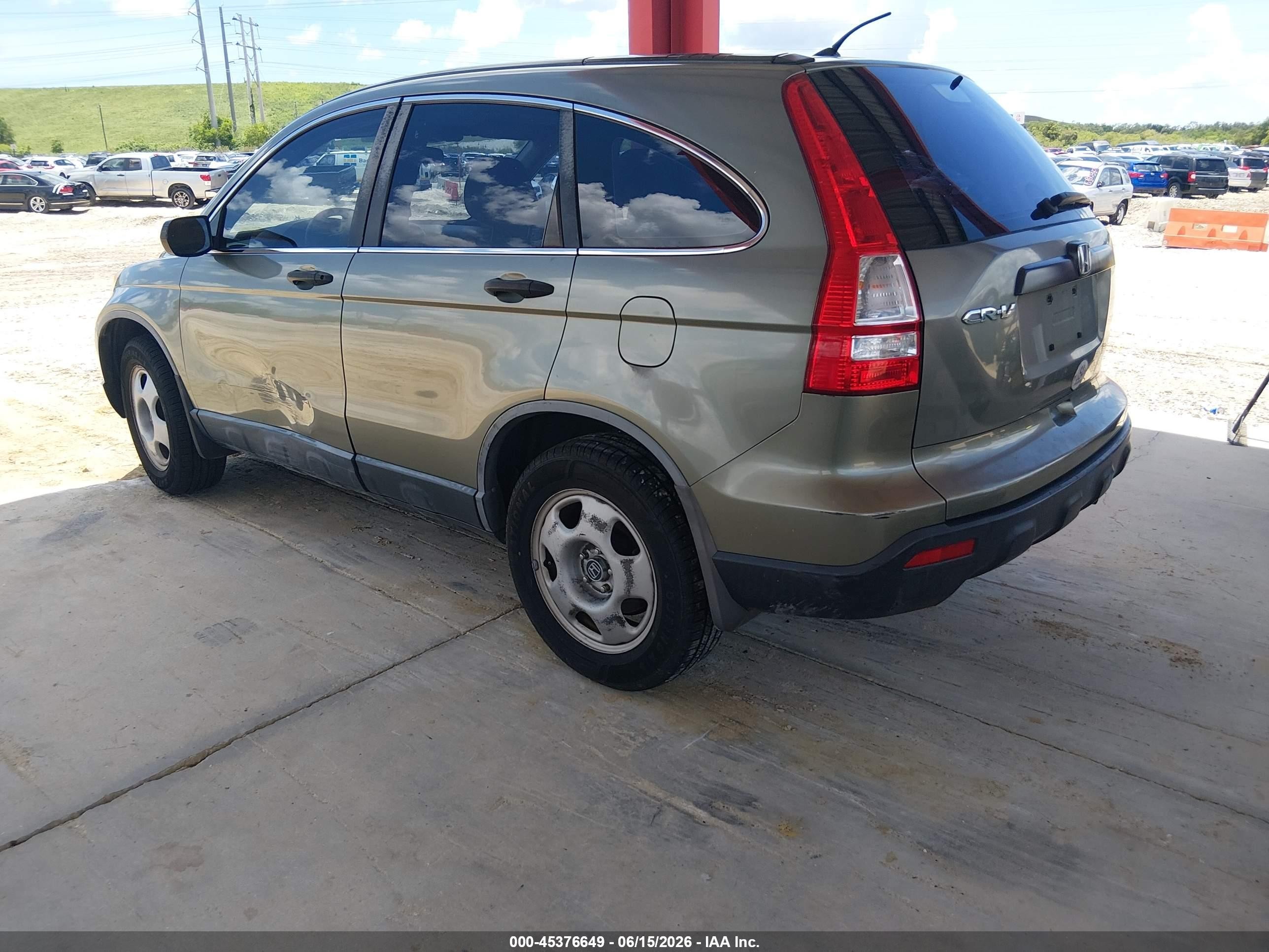 2007 Honda Cr-v Lx Green vin: JHLRE38377C080773
