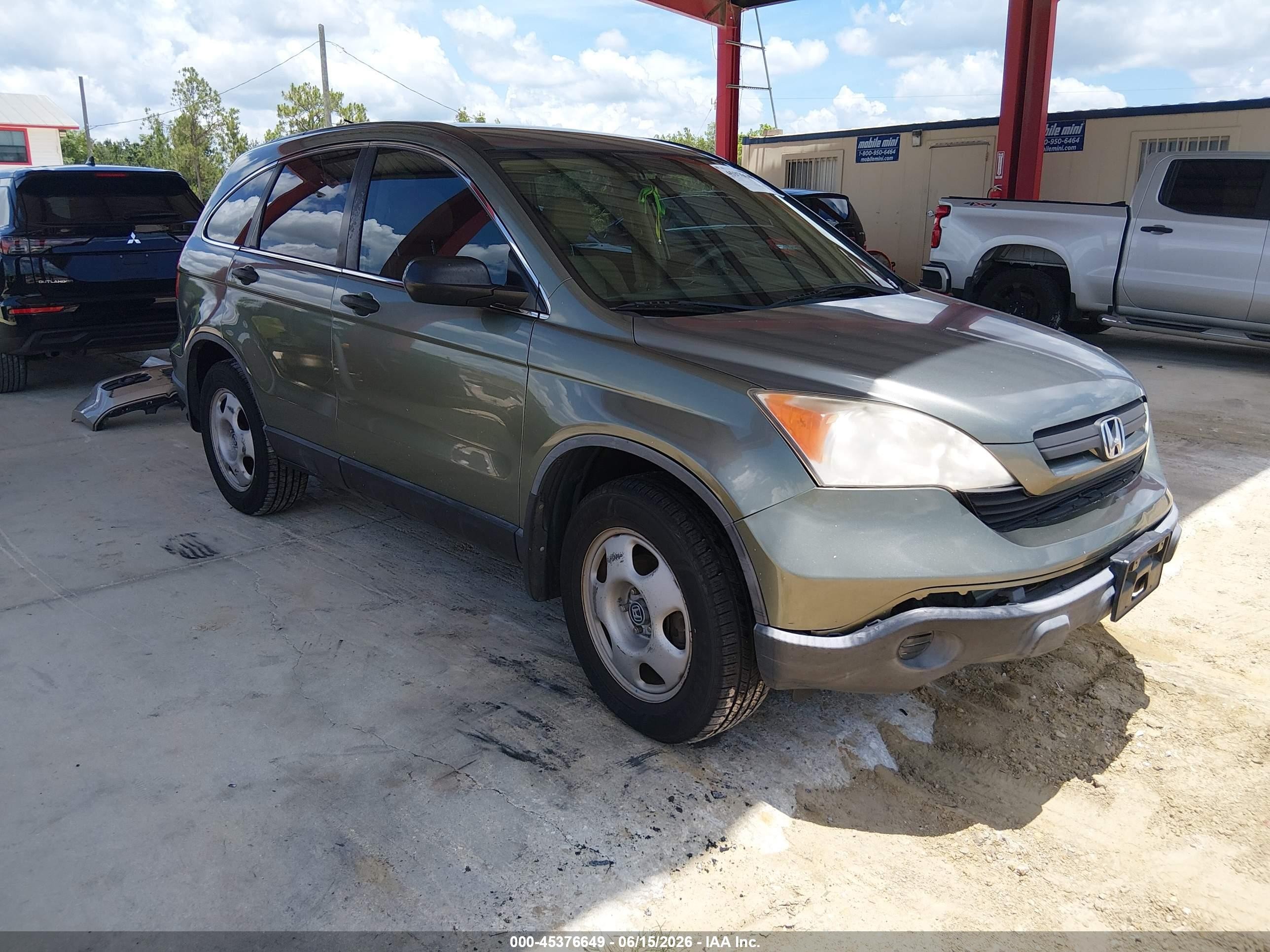 2007 Honda Cr-v Lx Green vin: JHLRE38377C080773