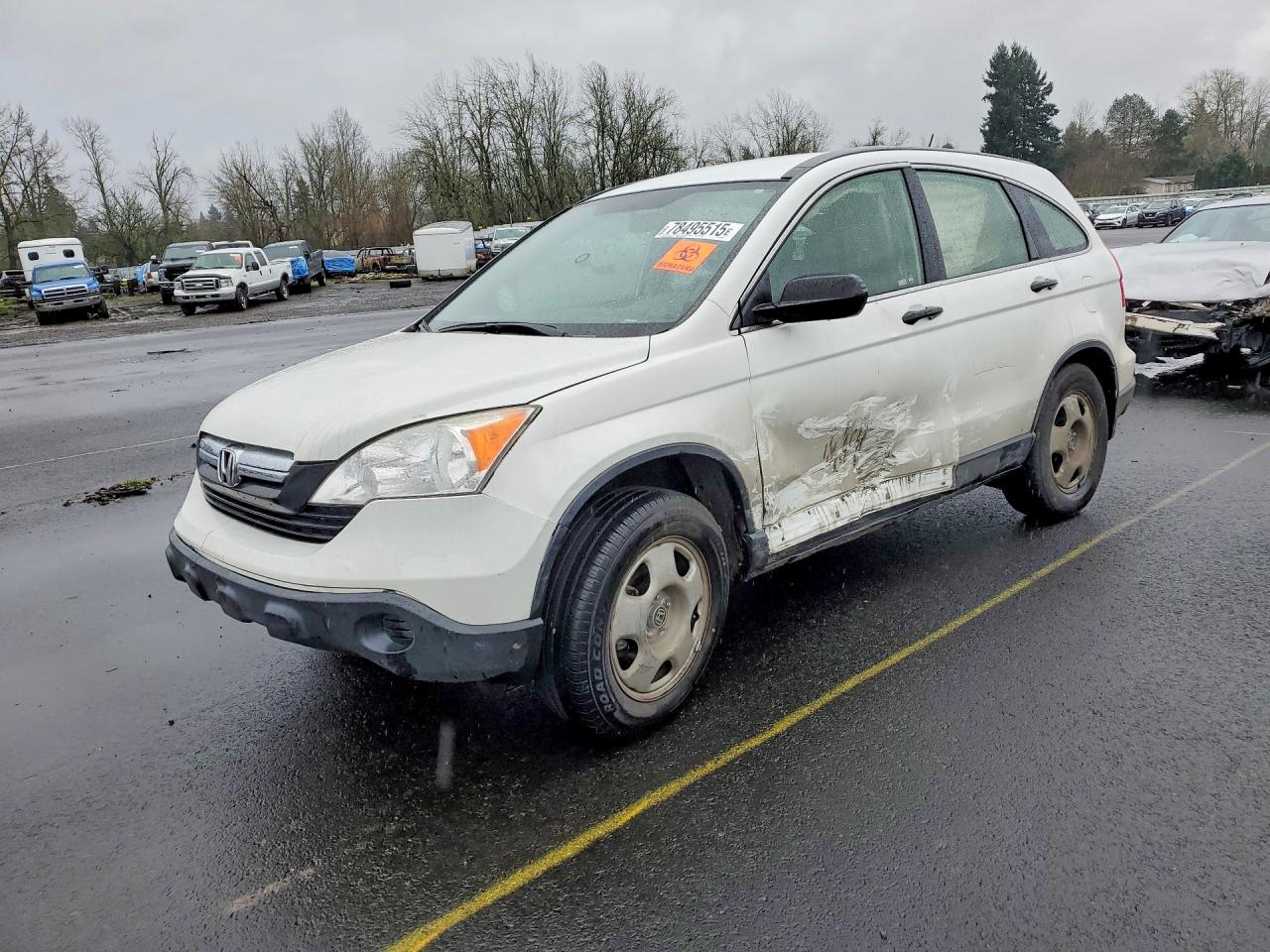 2008 Honda Crv Sport Utili White vin: JHLRE38378C037746