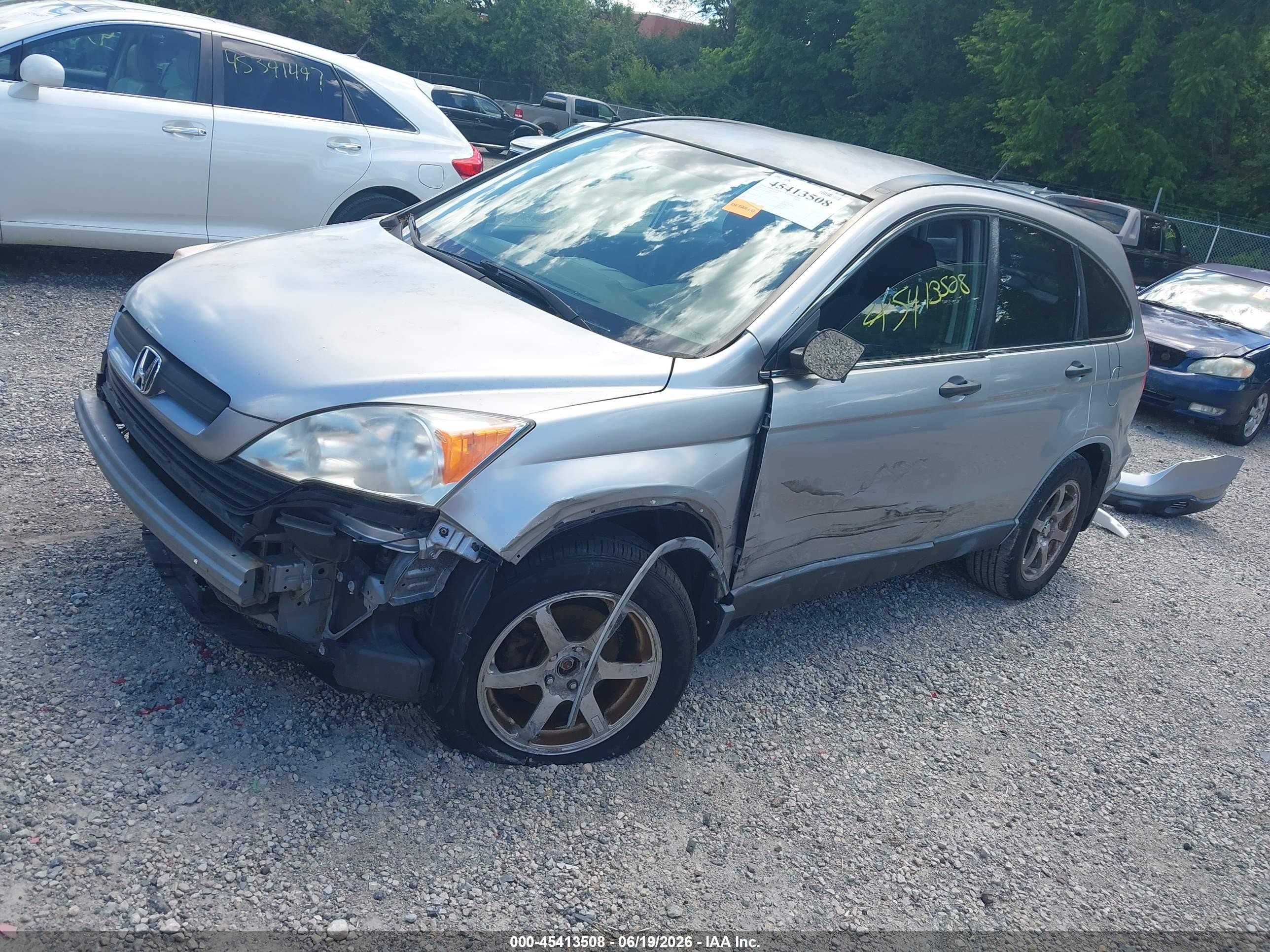 2007 Honda Cr-v Lx Silver vin: JHLRE38387C011669