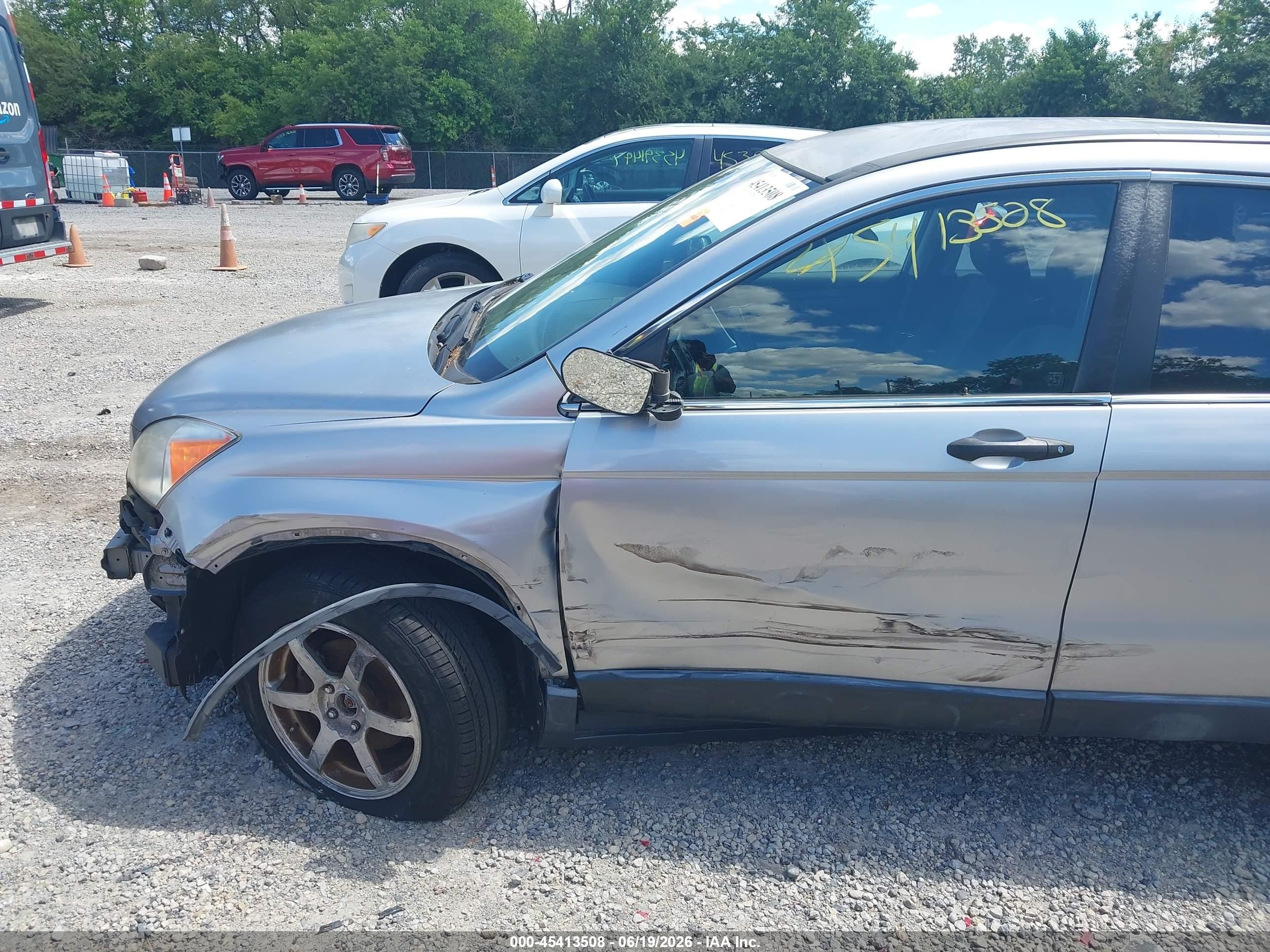 2007 Honda Cr-v Lx Silver vin: JHLRE38387C011669