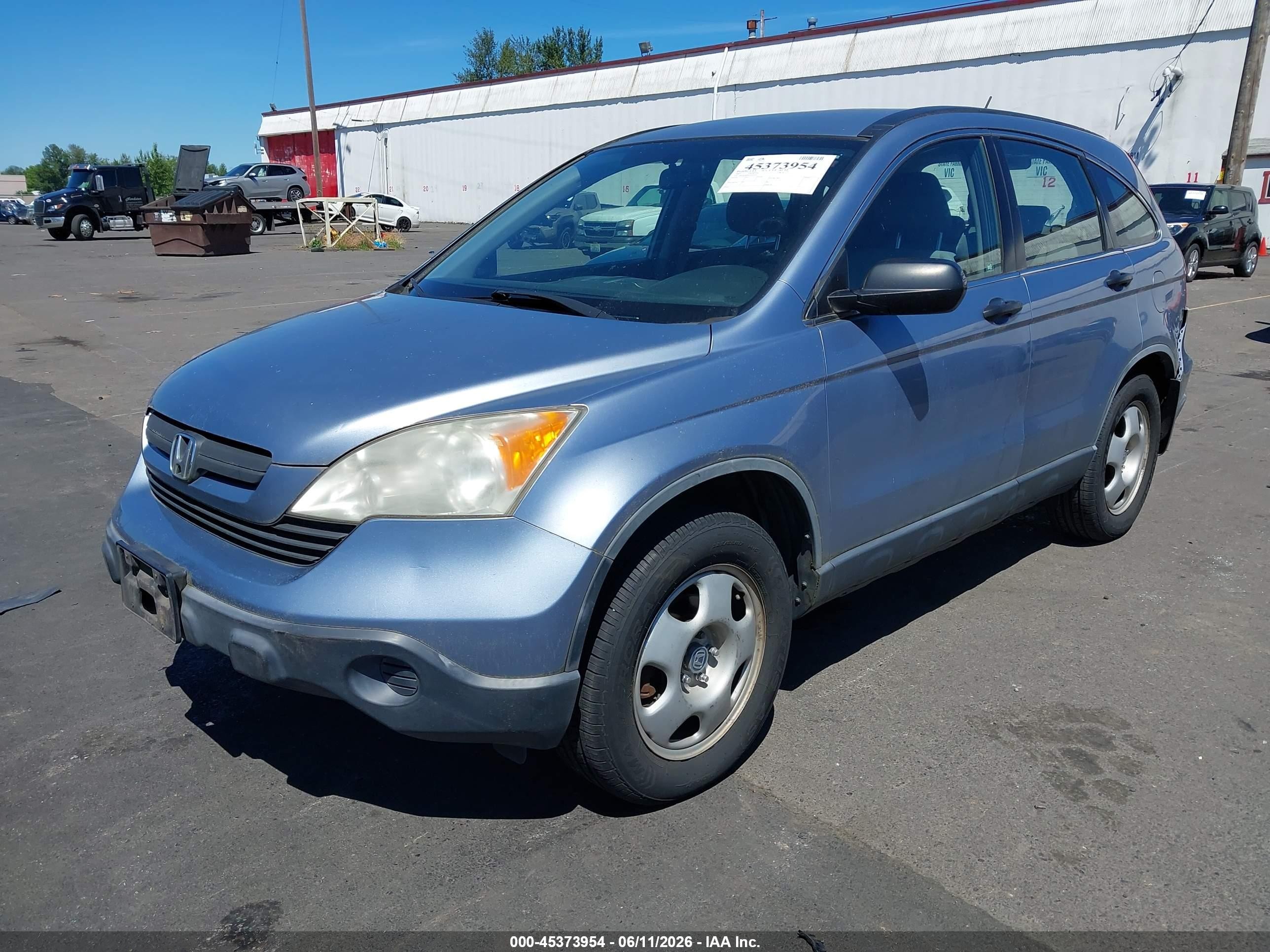 2007 Honda Cr-v Lx Blue vin: JHLRE38387C014216