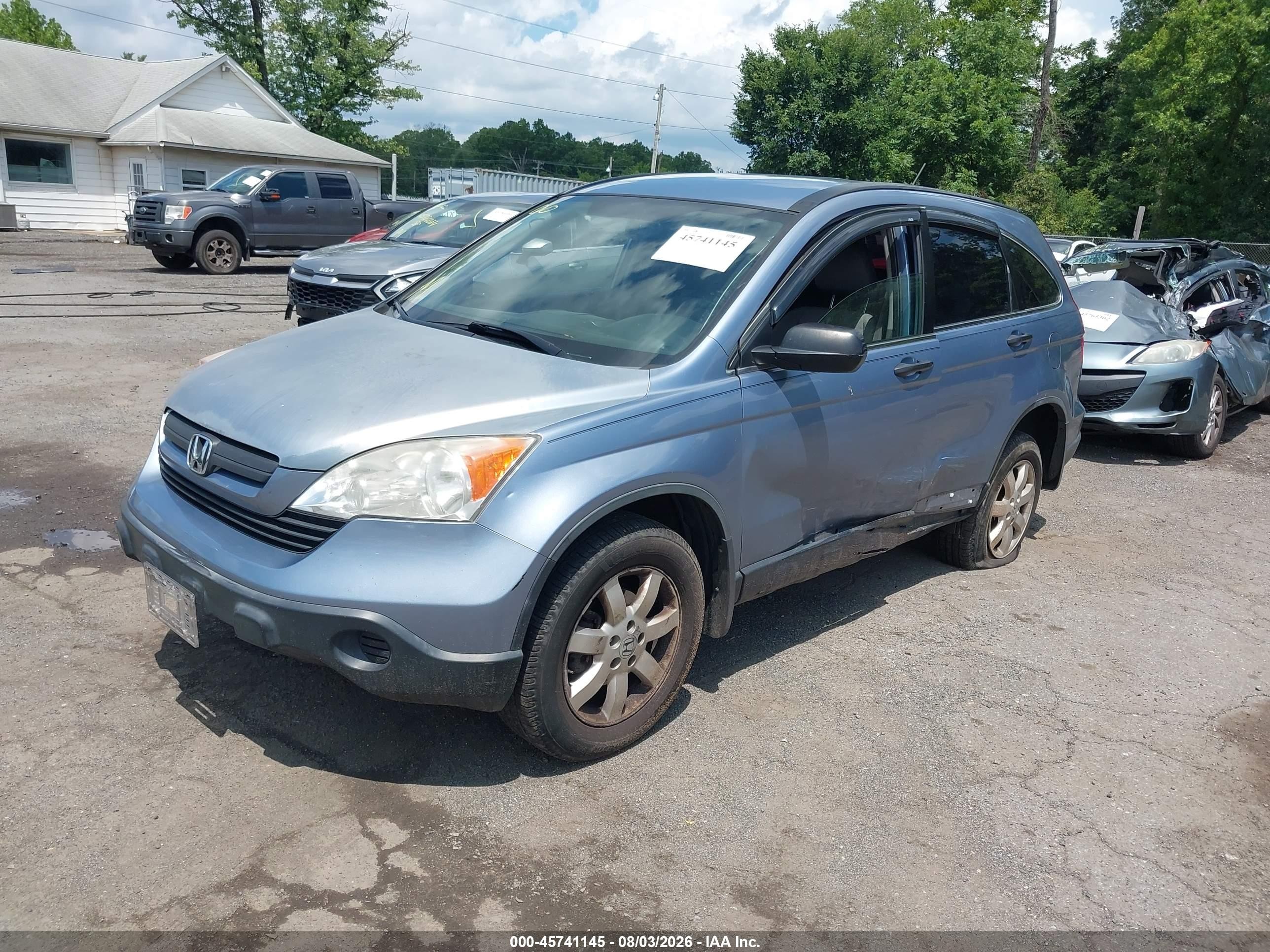 2007 Honda Cr-v Lx Blue vin: JHLRE38387C030304