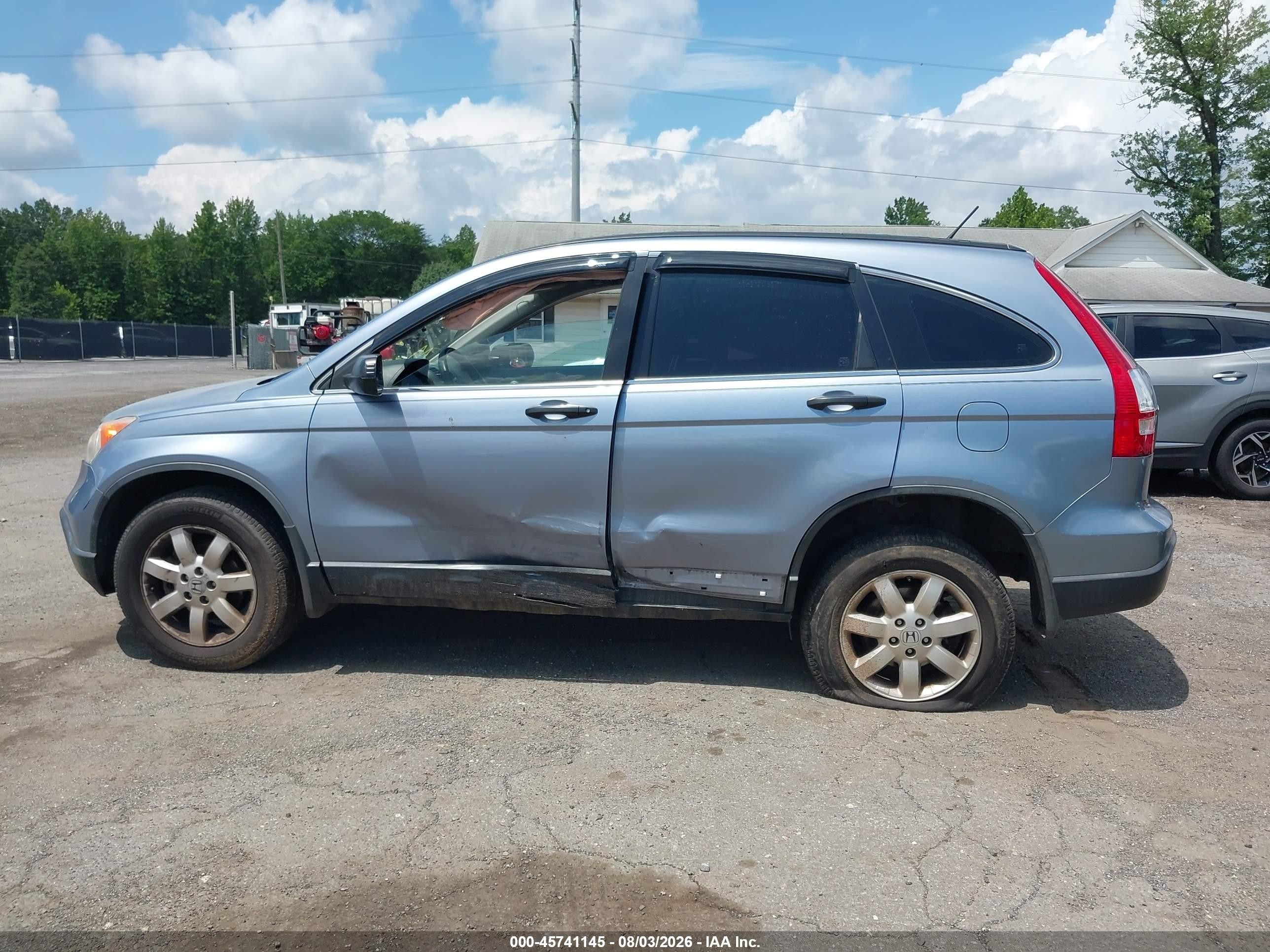 2007 Honda Cr-v Lx Blue vin: JHLRE38387C030304