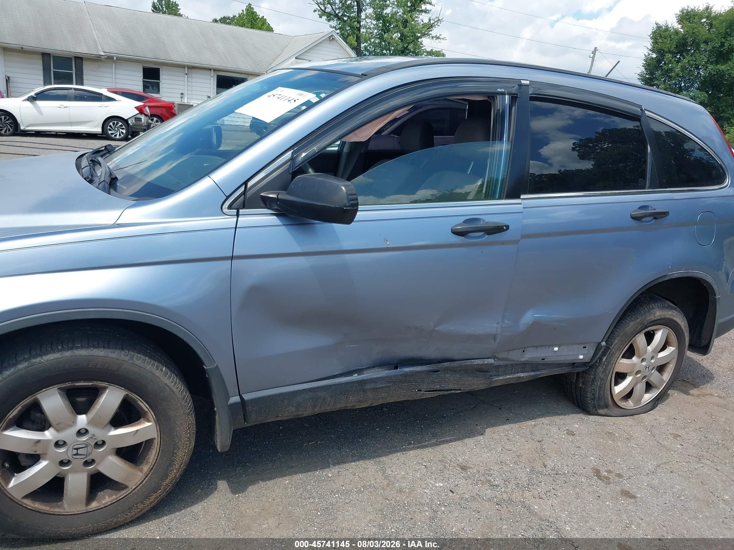2007 Honda Cr-v Lx Blue vin: JHLRE38387C030304
