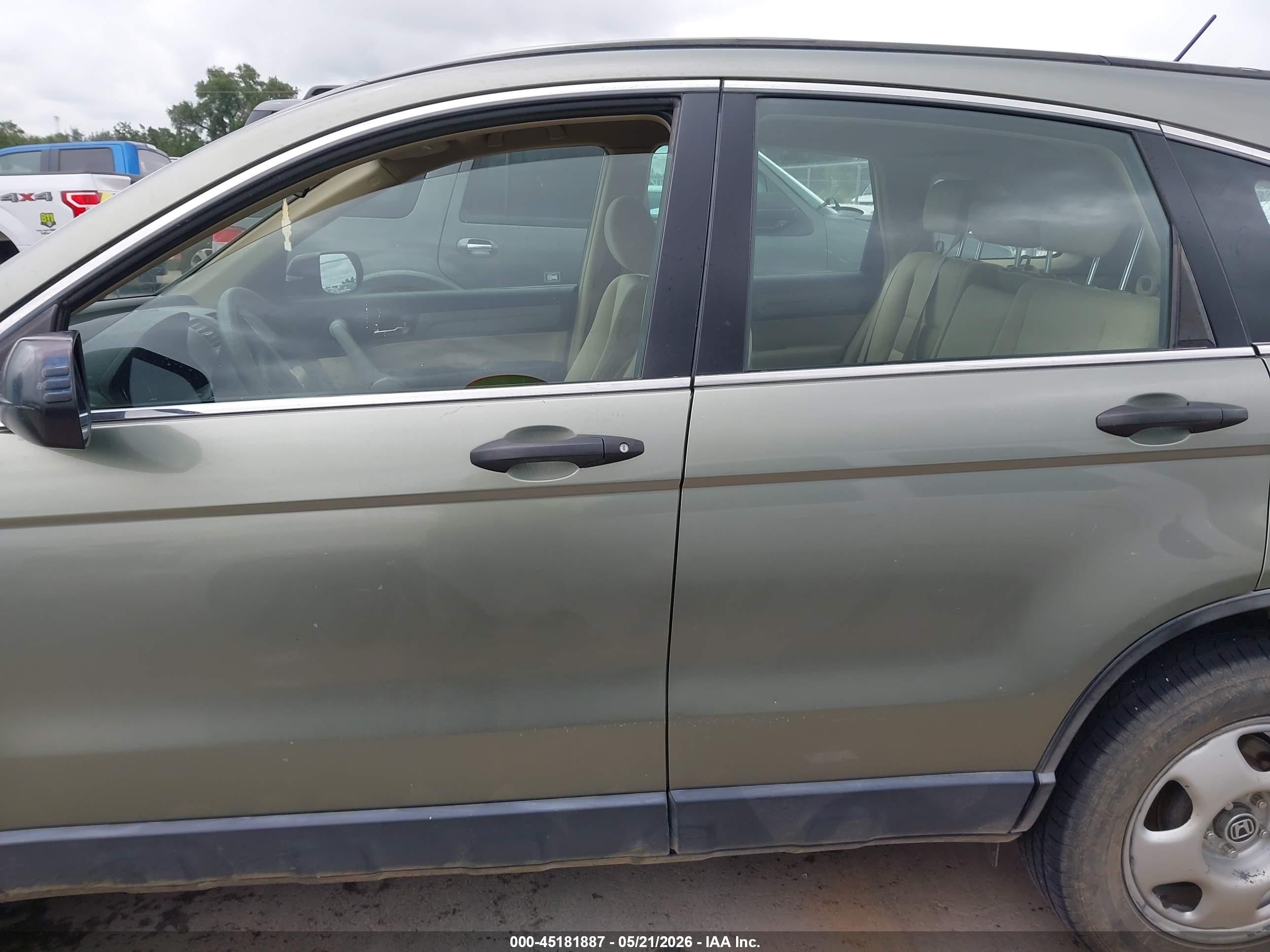 2007 Honda Cr-v Lx Green vin: JHLRE38387C055350