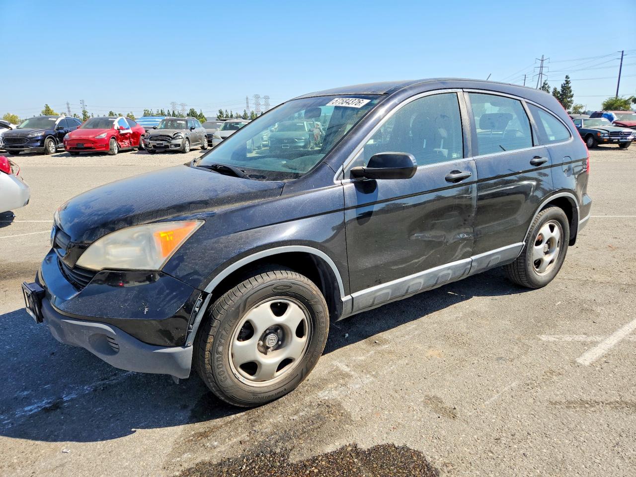 2007 Honda Cr-v Lx Black vin: JHLRE38387C071032
