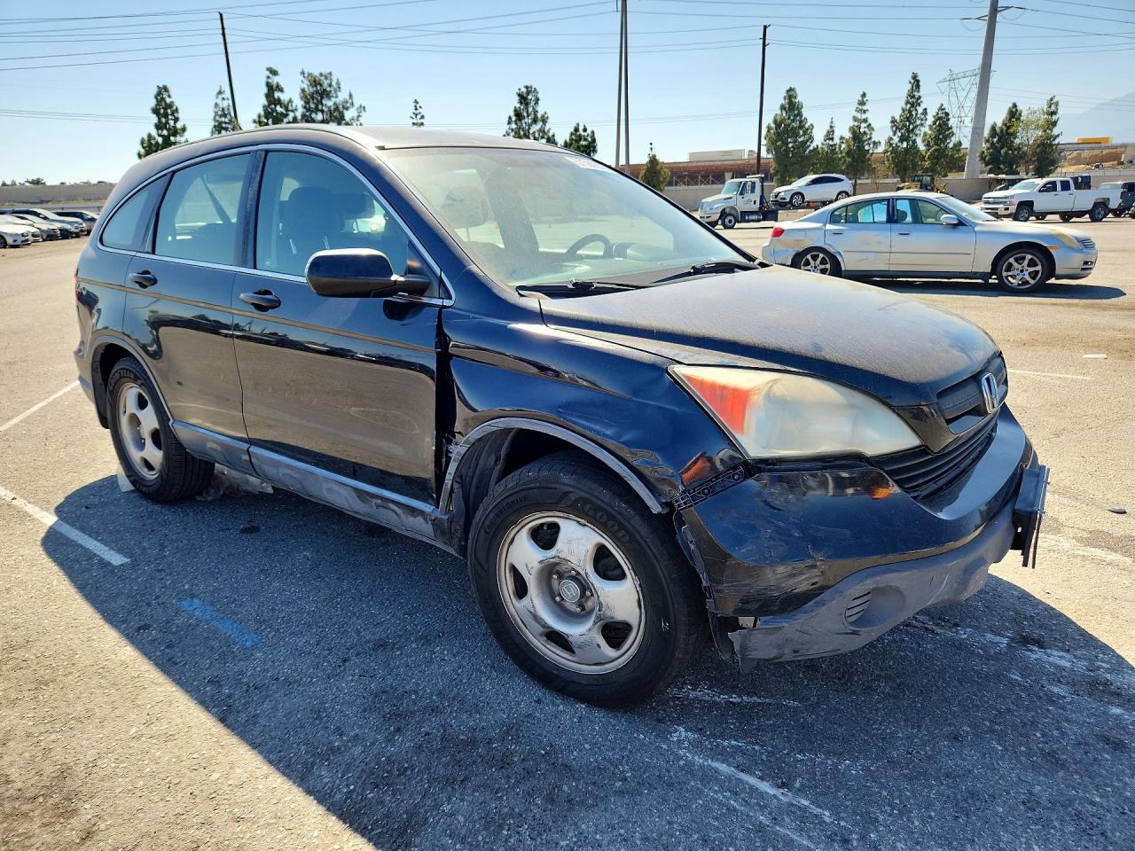 2007 Honda Cr-v Lx Black vin: JHLRE38387C071032