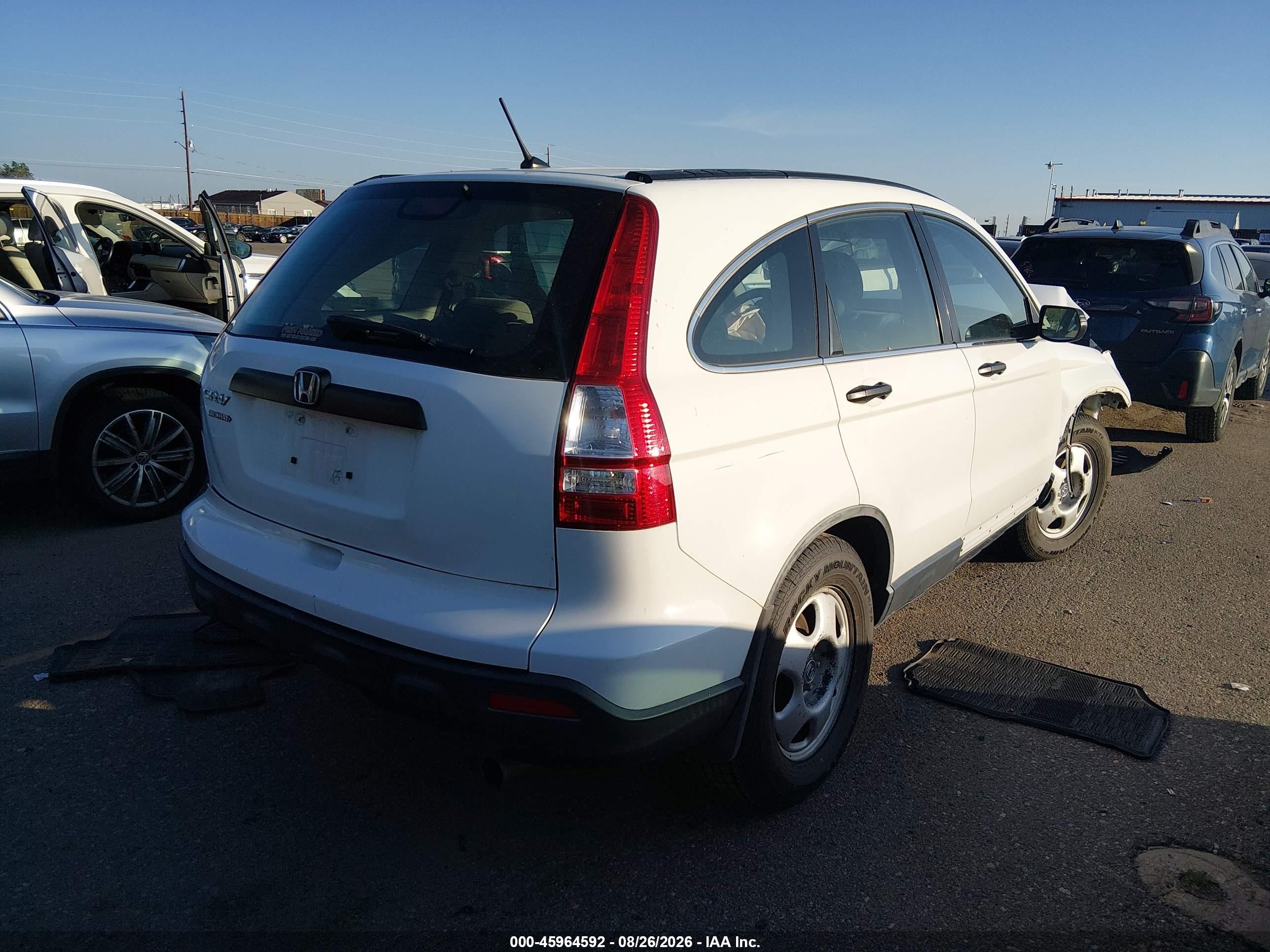 2008 Honda Cr-v Lx White vin: JHLRE38388C020714
