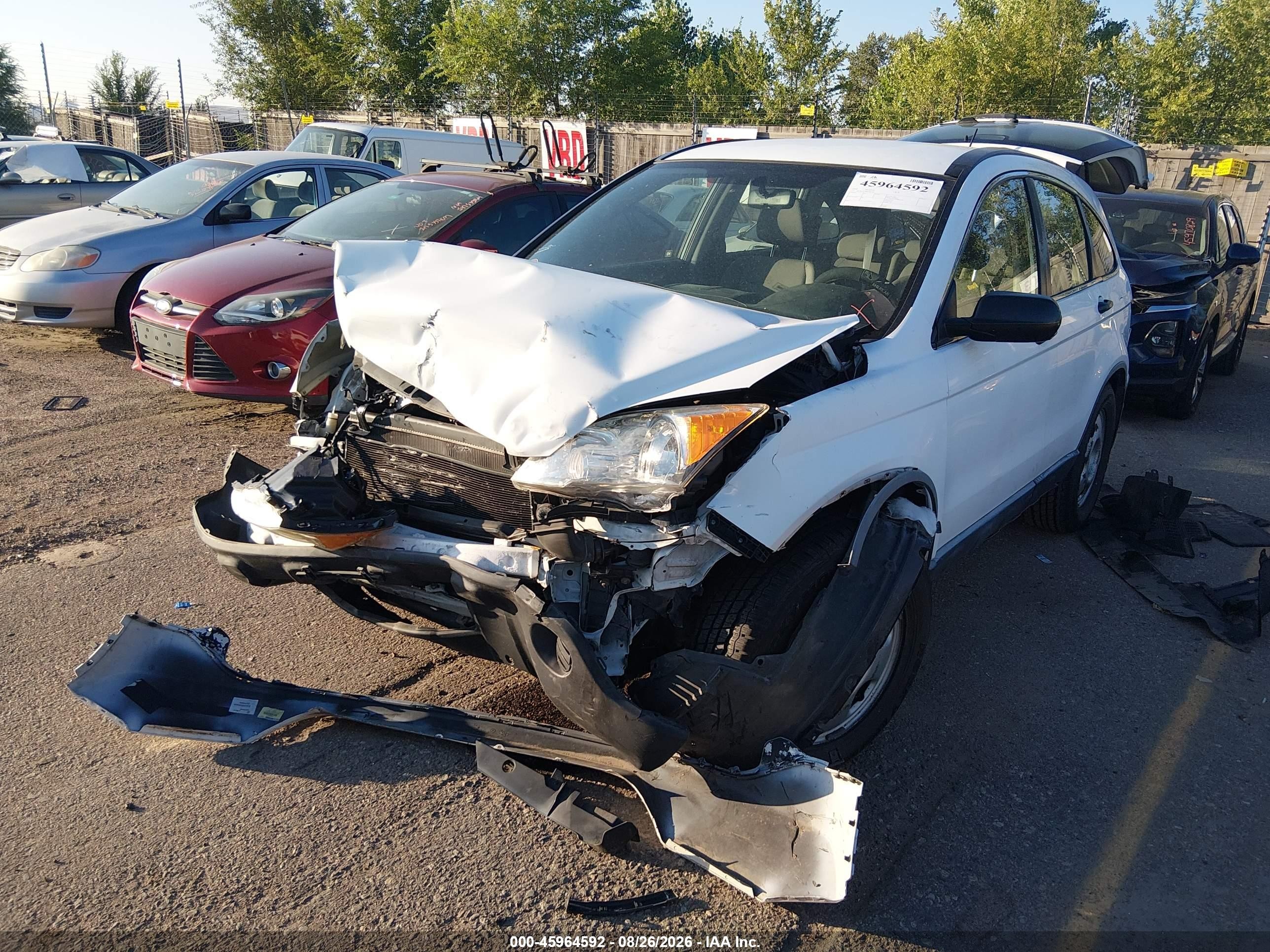 2008 Honda Cr-v Lx White vin: JHLRE38388C020714