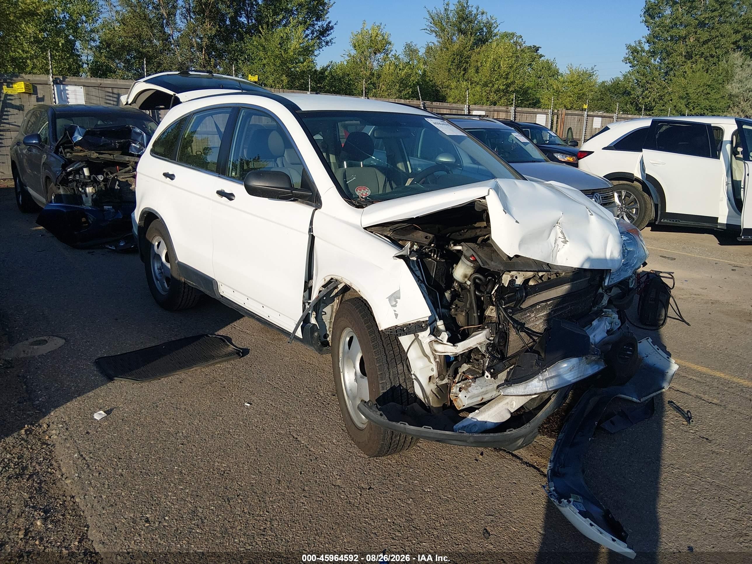2008 Honda Cr-v Lx White vin: JHLRE38388C020714