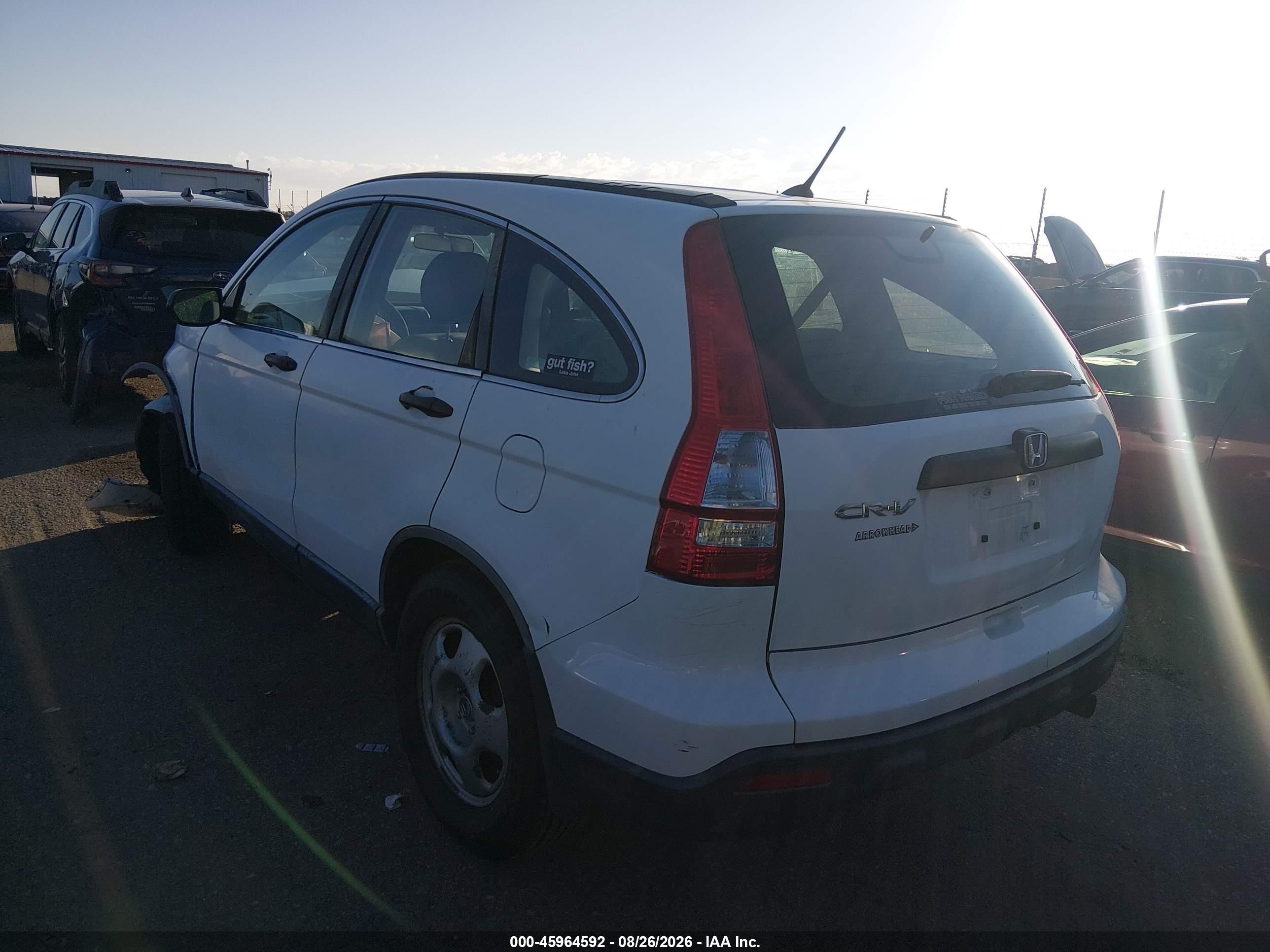 2008 Honda Cr-v Lx White vin: JHLRE38388C020714