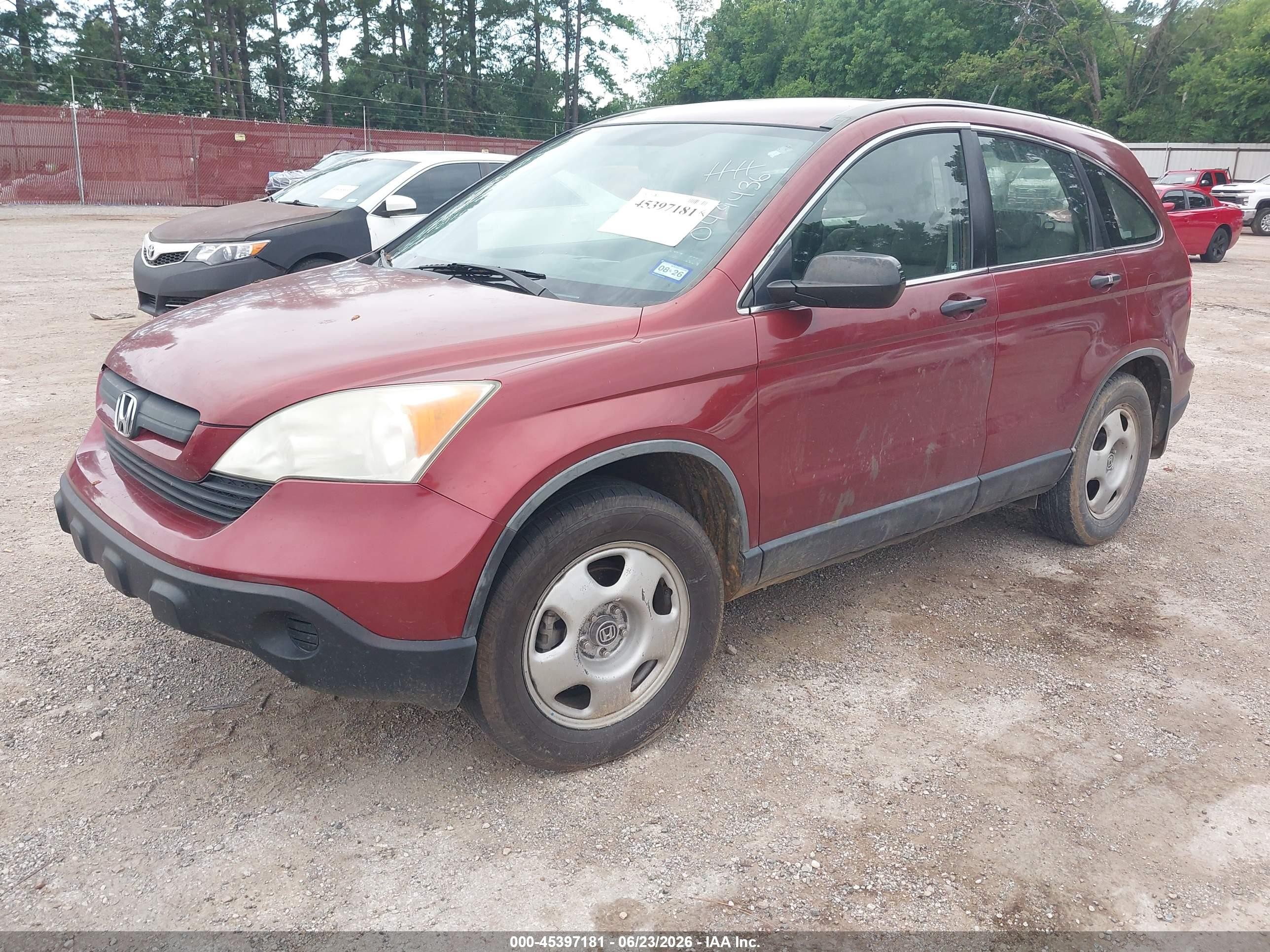 2008 Honda Cr-v Lx Maroon vin: JHLRE38388C049436