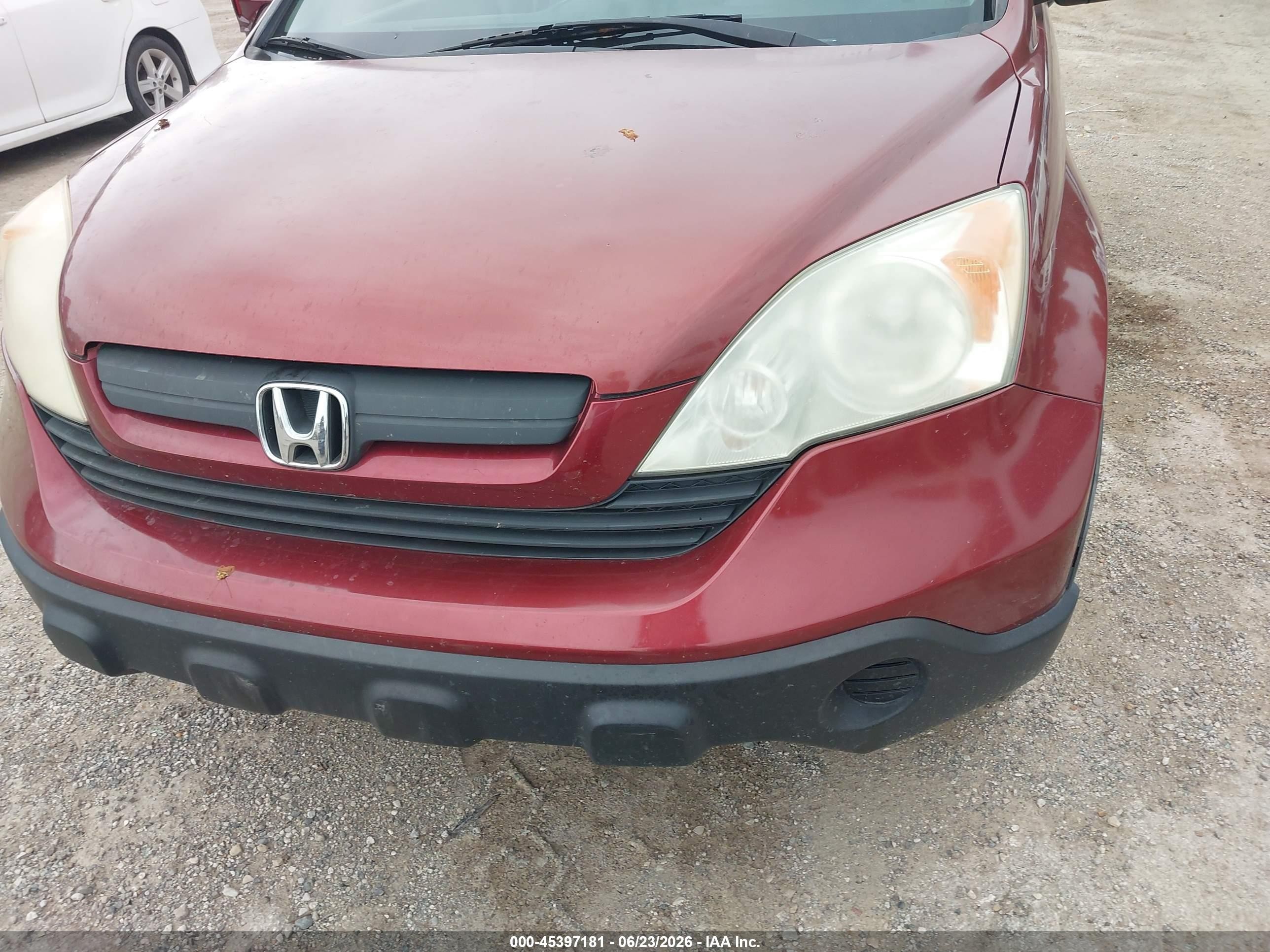 2008 Honda Cr-v Lx Maroon vin: JHLRE38388C049436