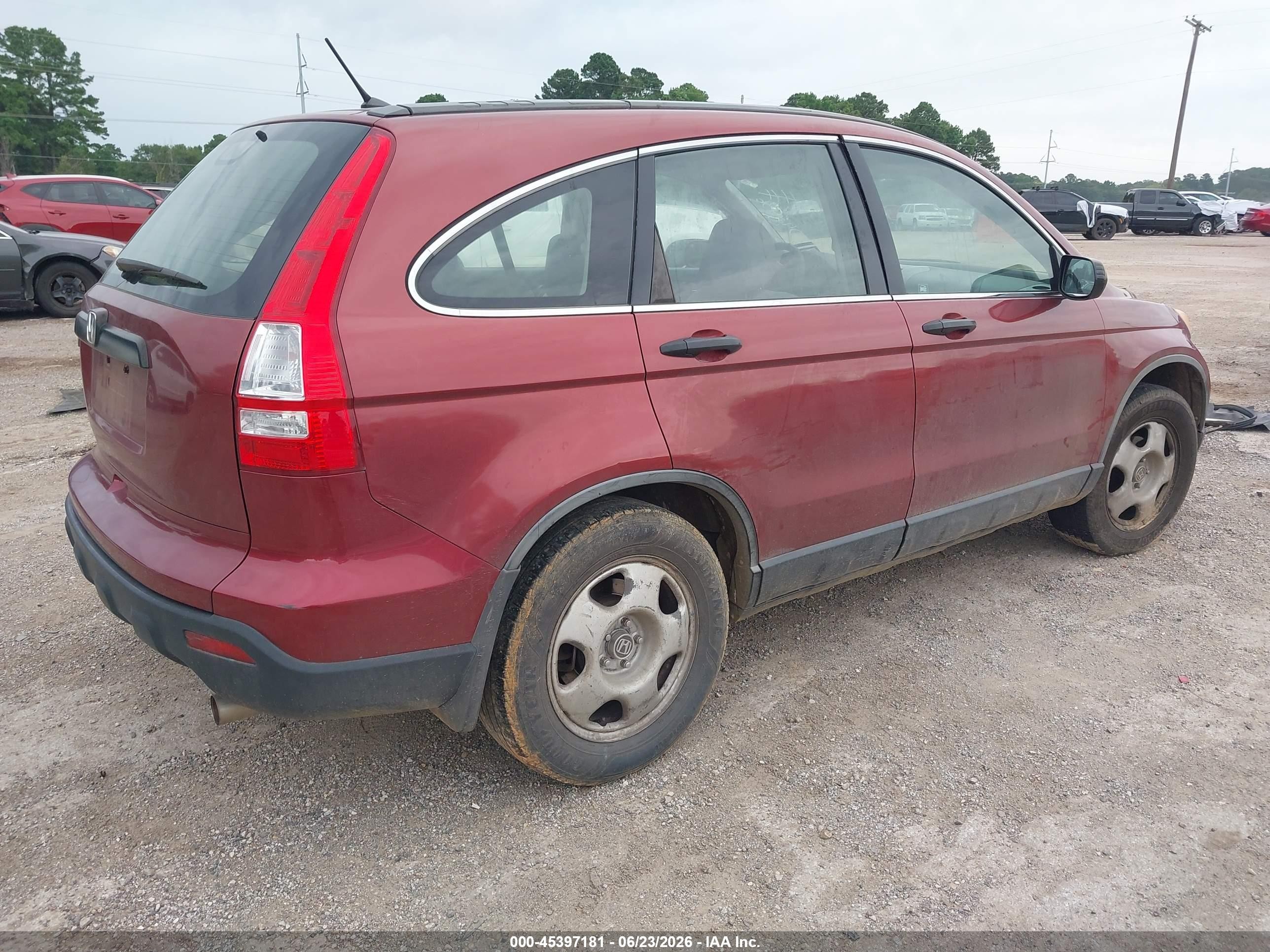 2008 Honda Cr-v Lx Maroon vin: JHLRE38388C049436