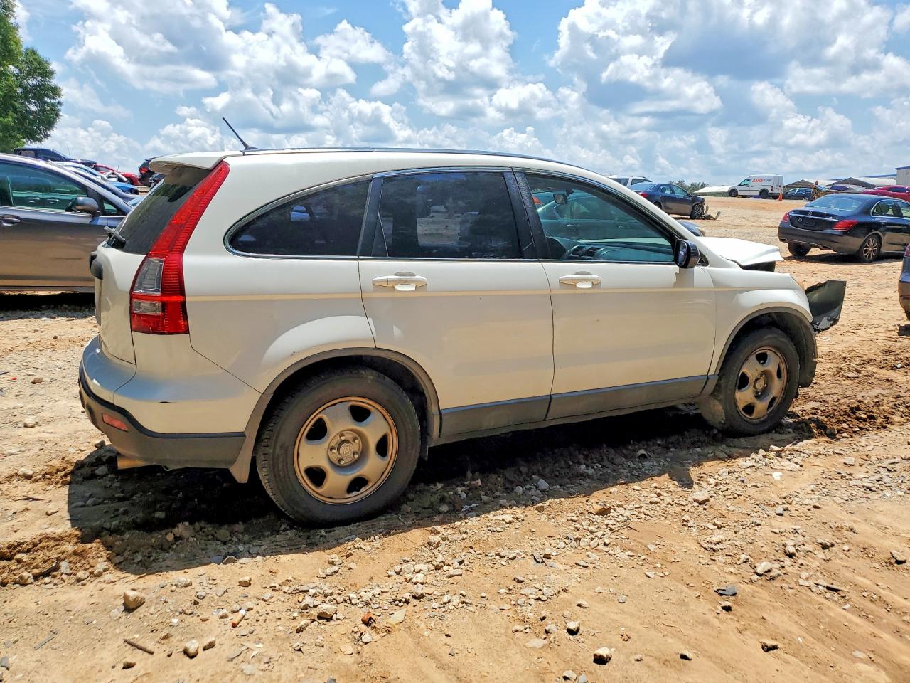 2007 Honda Cr-v Lx White vin: JHLRE38397C073565