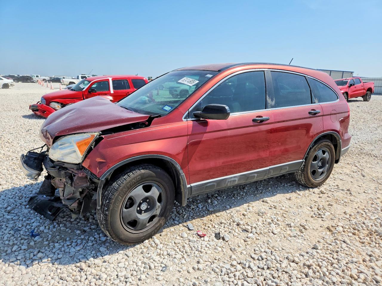2008 Honda Cr-v Lx Red vin: JHLRE38398C007616