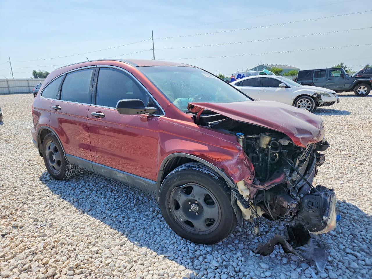 2008 Honda Cr-v Lx Red vin: JHLRE38398C007616
