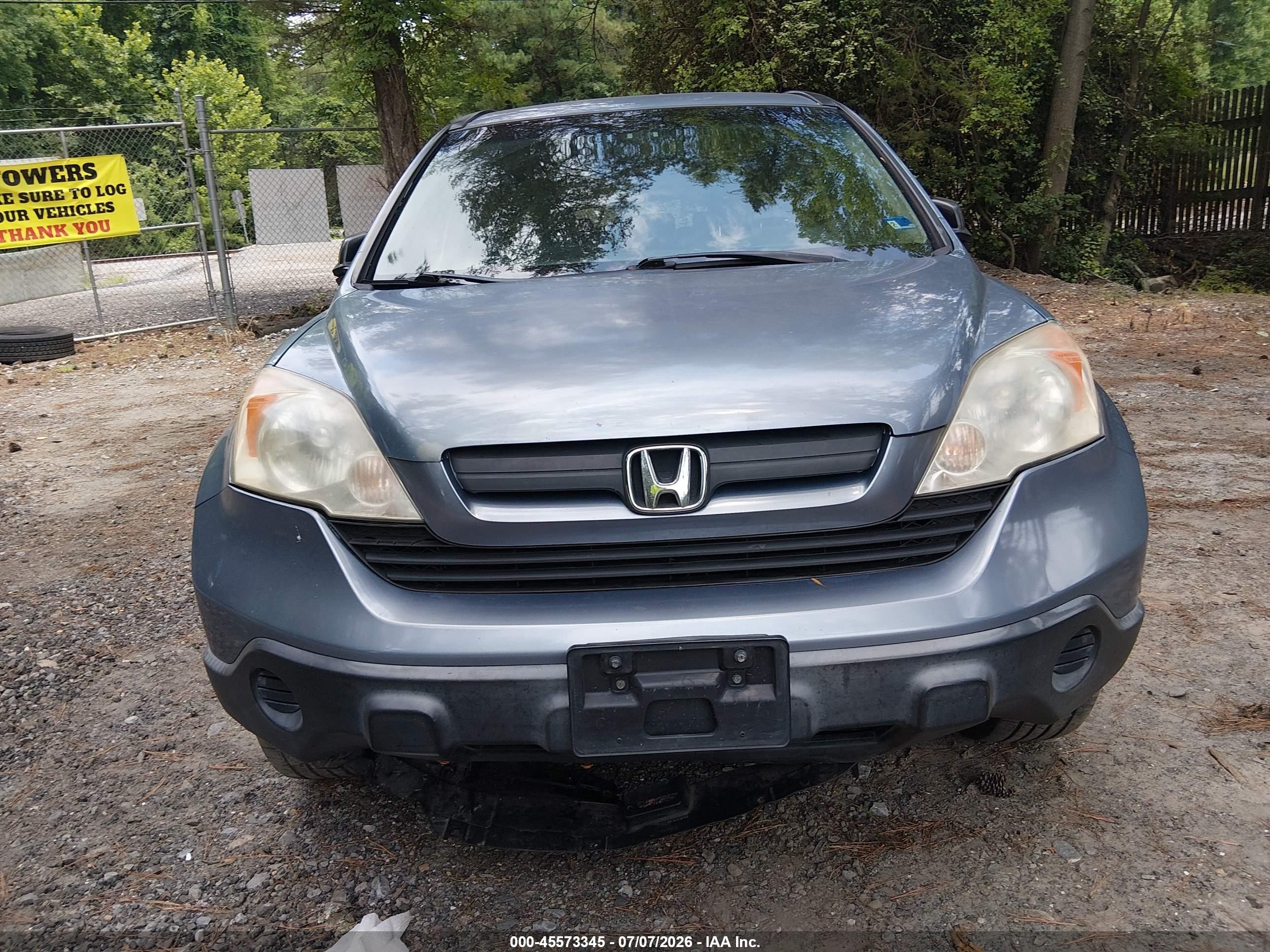 2007 Honda Cr-v Lx Blue vin: JHLRE383X7C005923