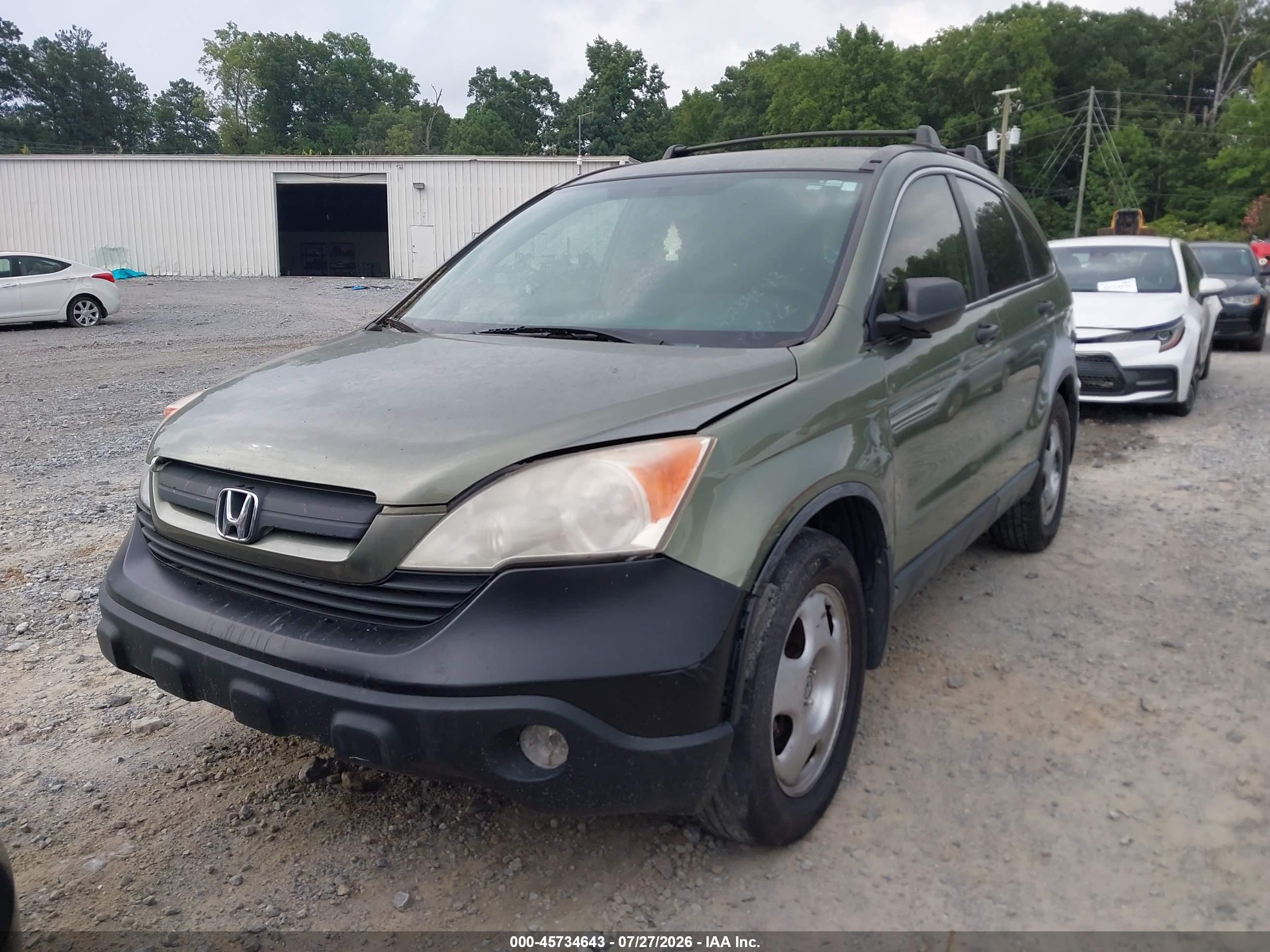 2007 Honda Cr-v Lx Green vin: JHLRE383X7C021250