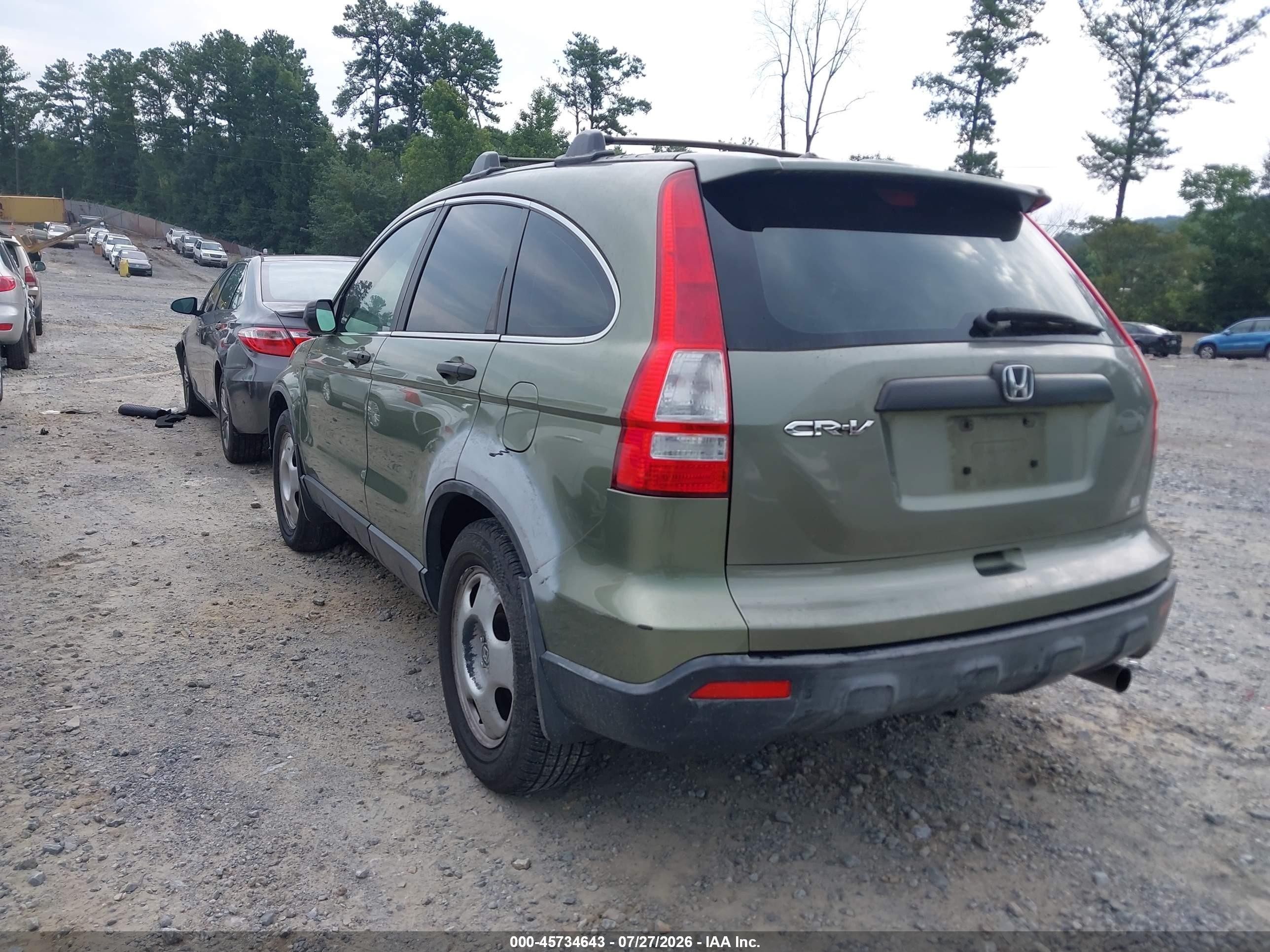 2007 Honda Cr-v Lx Green vin: JHLRE383X7C021250