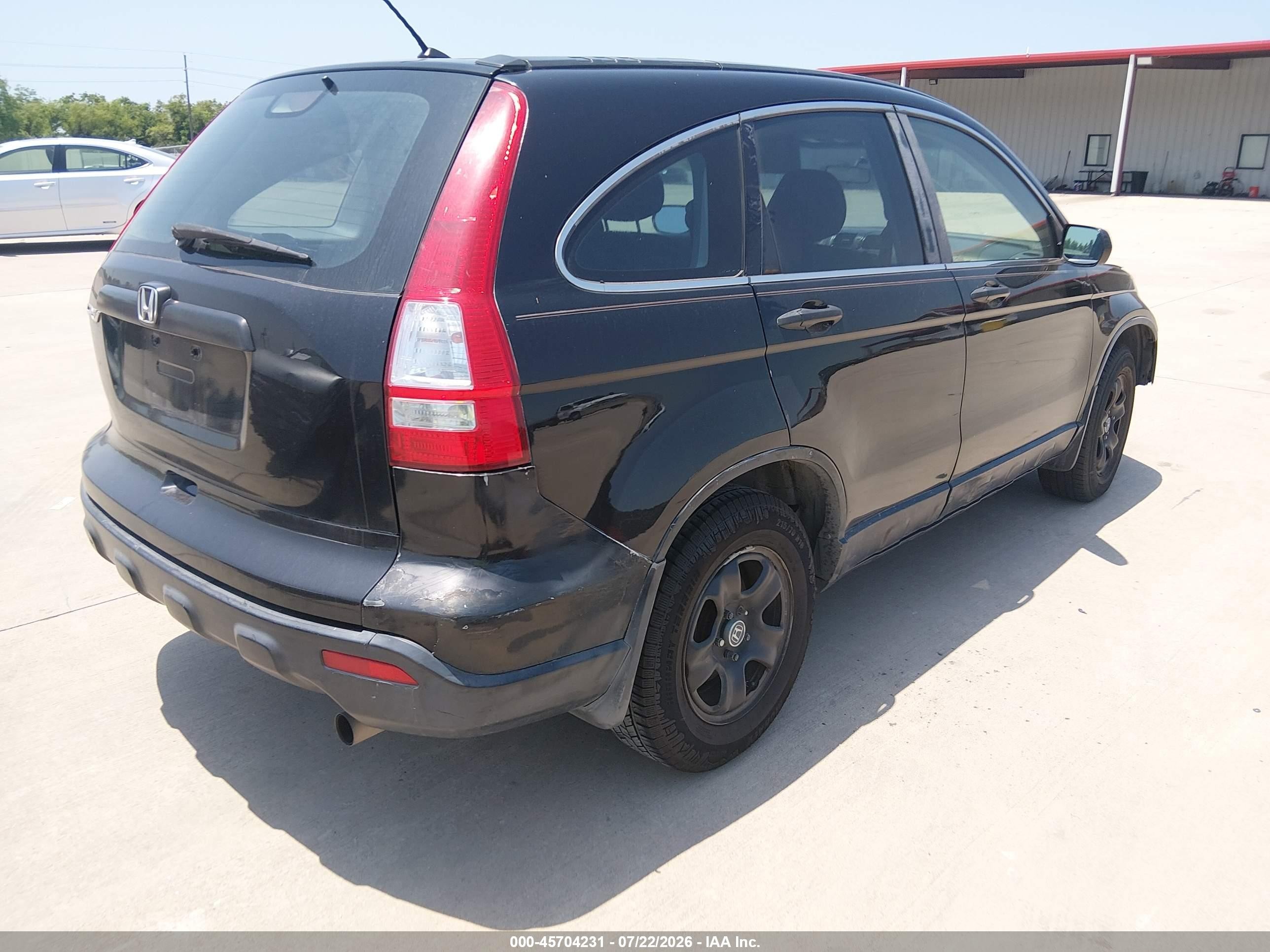 2007 Honda Cr-v Lx Black vin: JHLRE383X7C035827