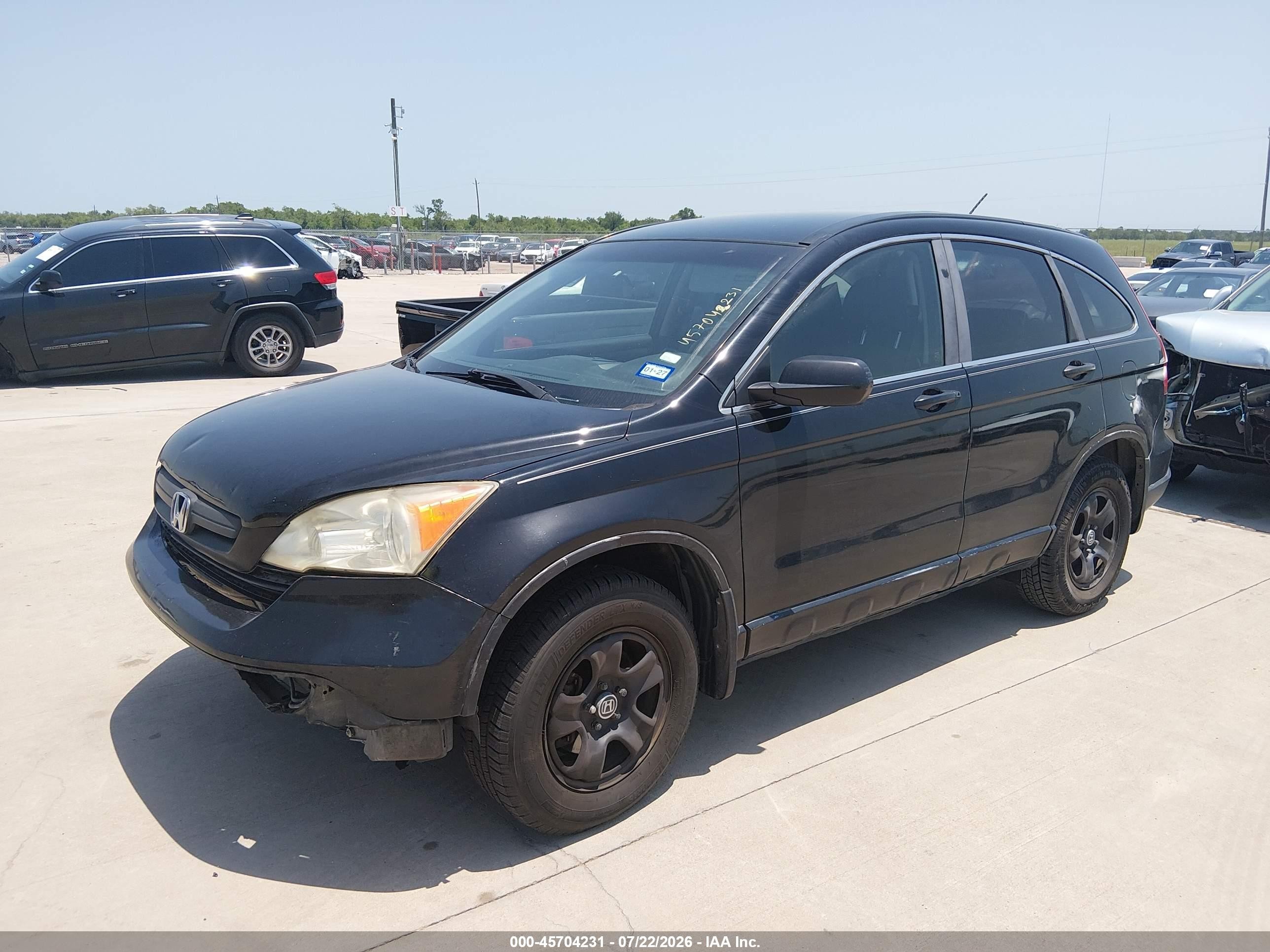 2007 Honda Cr-v Lx Black vin: JHLRE383X7C035827