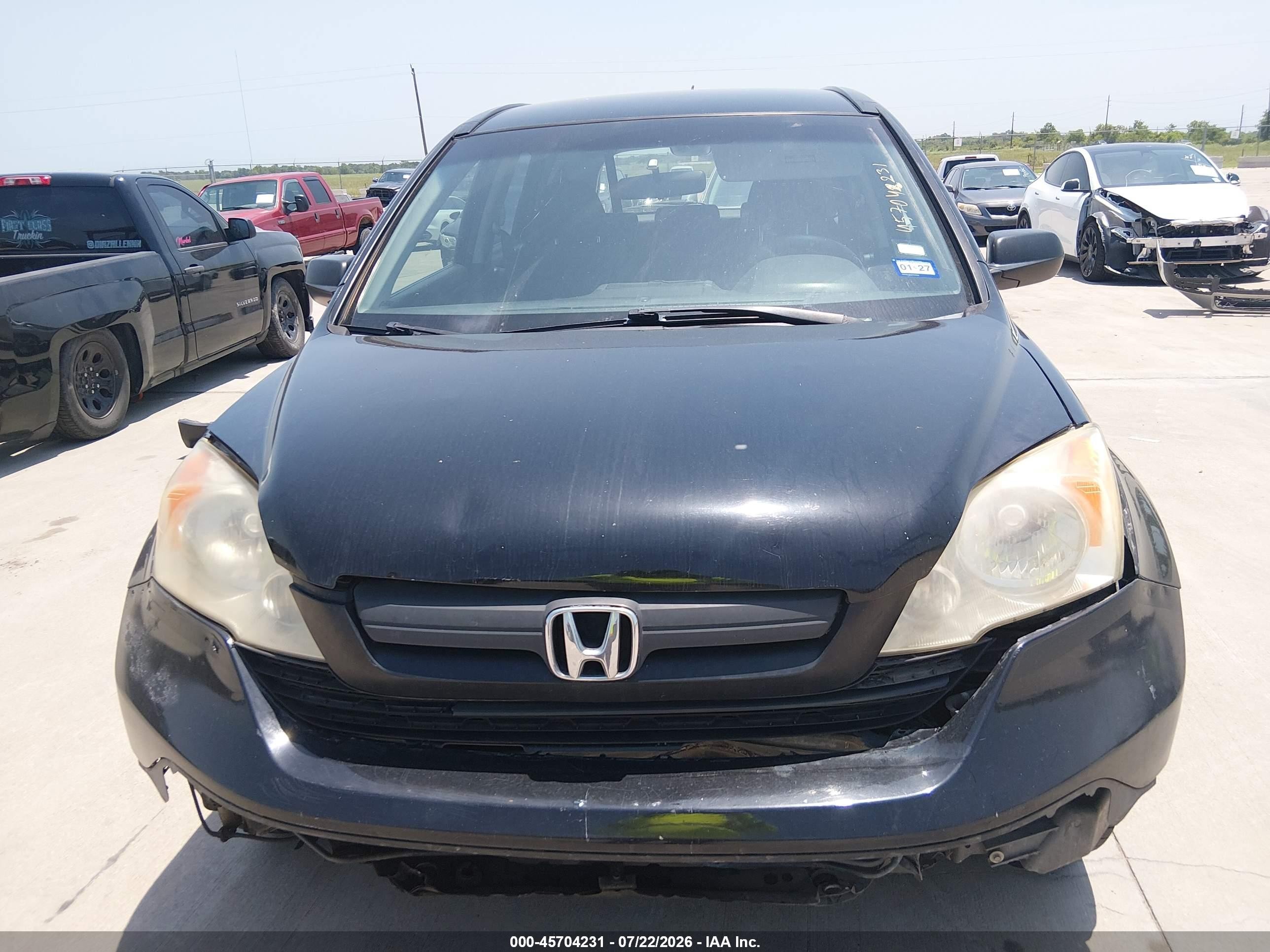 2007 Honda Cr-v Lx Black vin: JHLRE383X7C035827