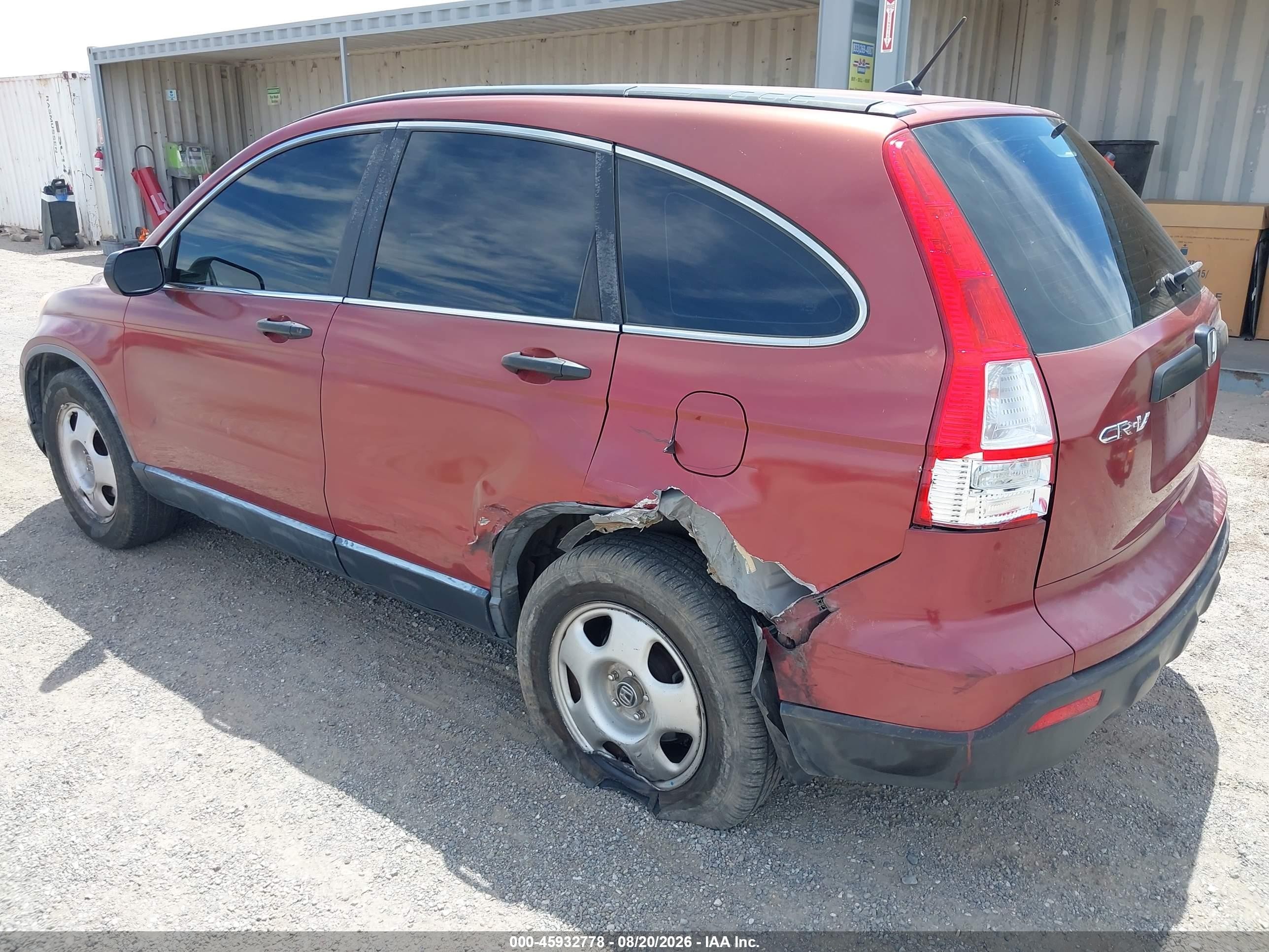 2008 Honda Cr-v Lx Burgundy vin: JHLRE383X8C038342