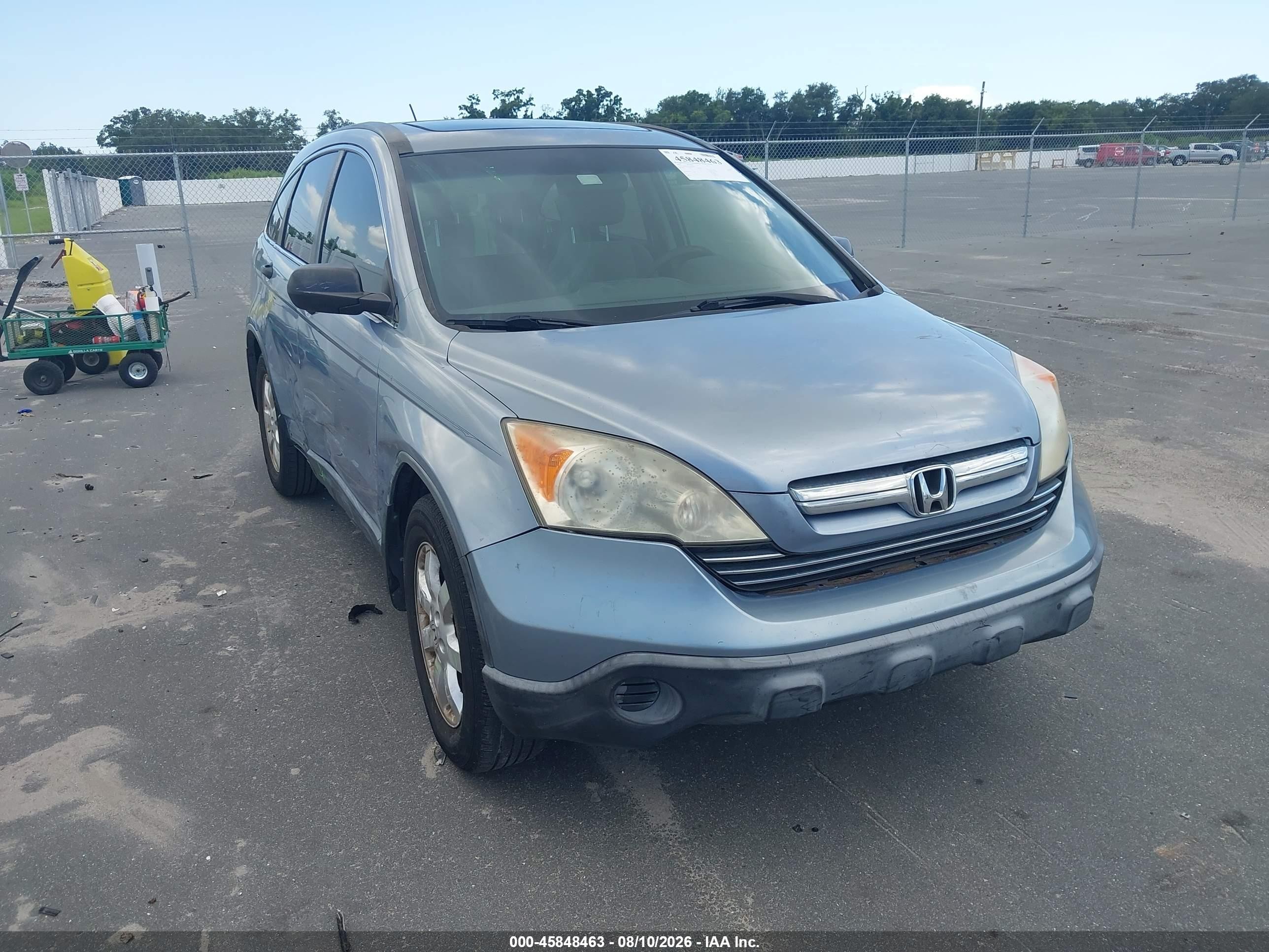 2007 Honda Cr-v Ex Light Blue vin: JHLRE38517C001695