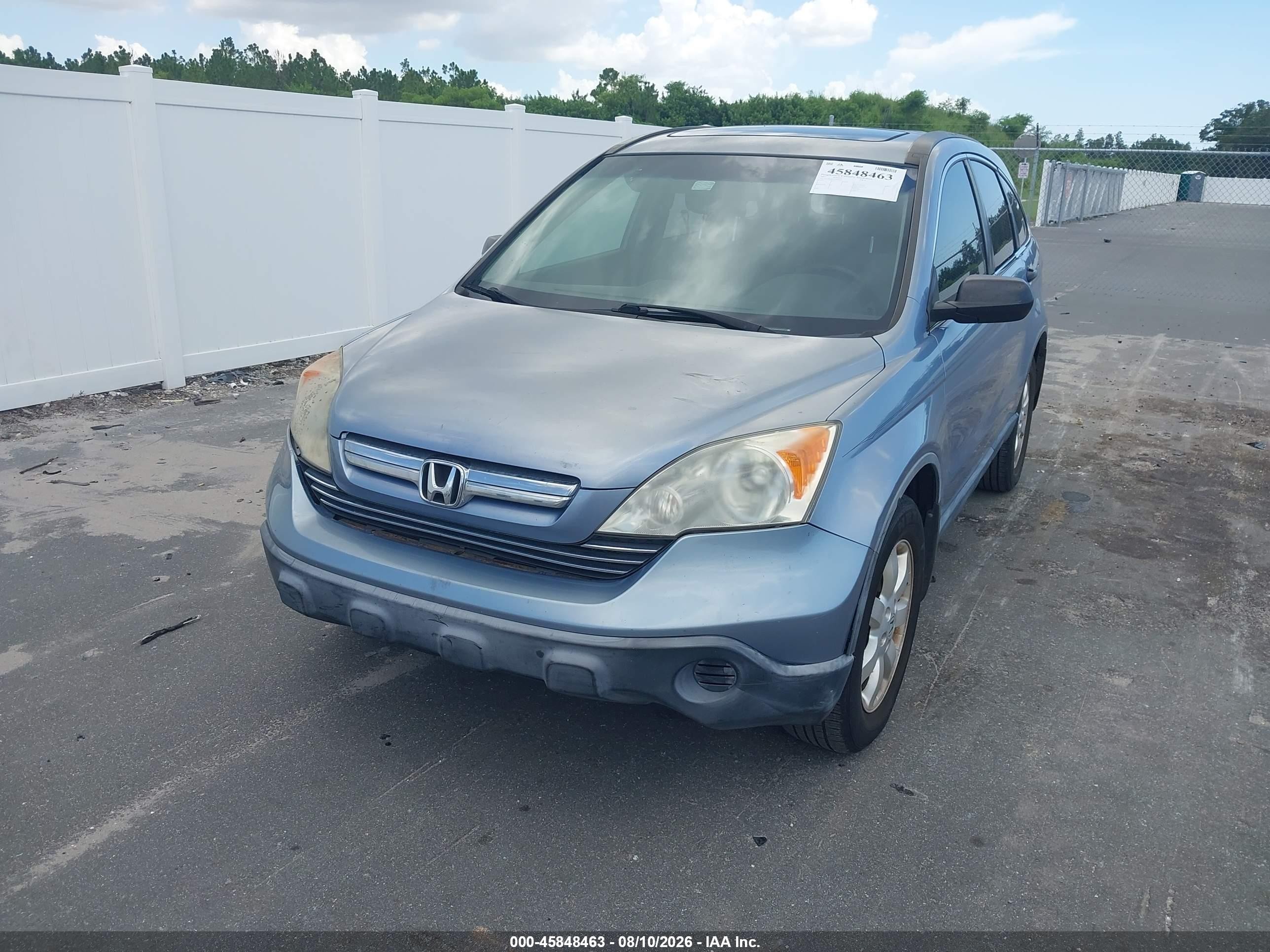 2007 Honda Cr-v Ex Light Blue vin: JHLRE38517C001695