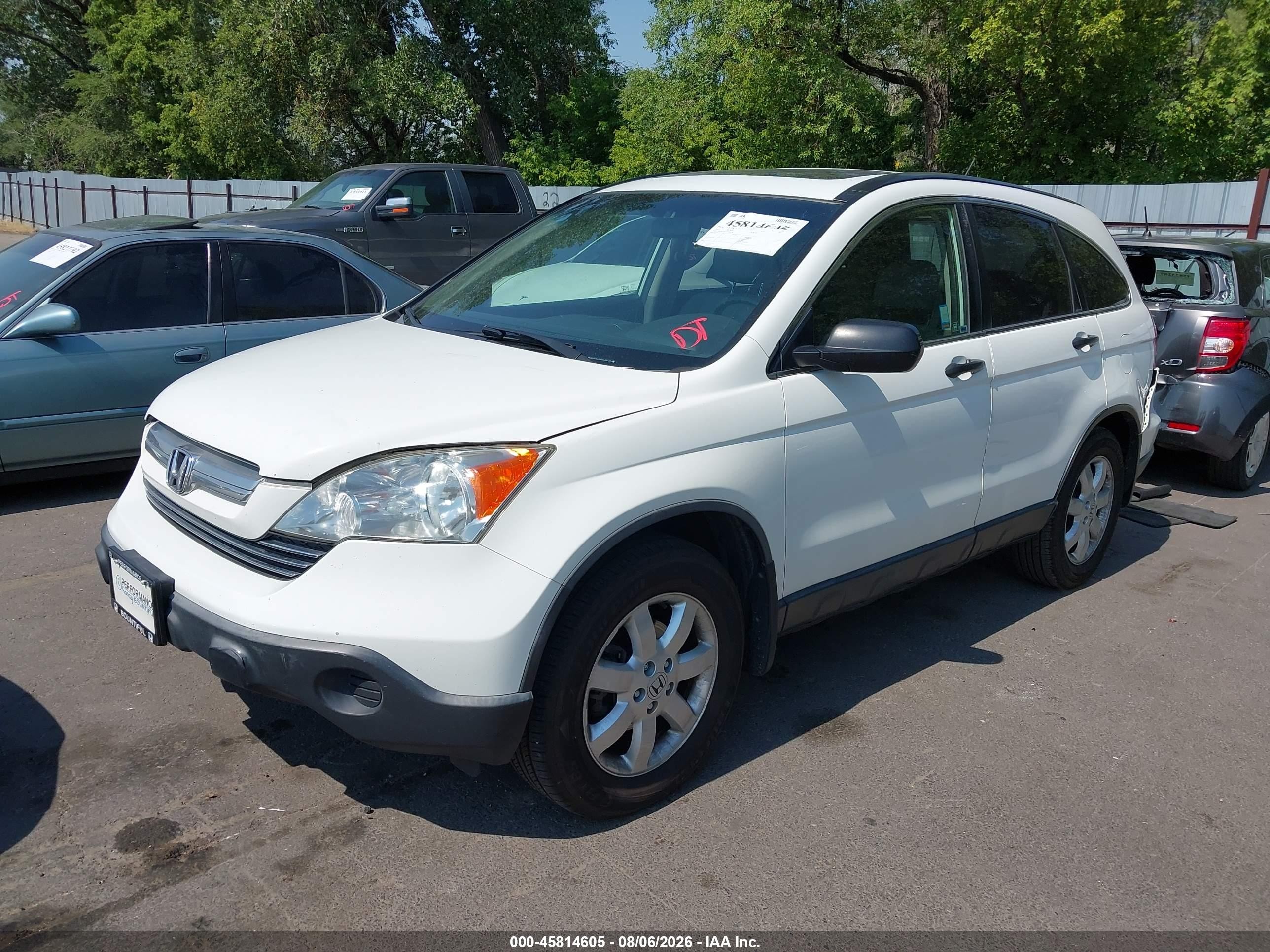 2007 Honda Cr-v Ex White vin: JHLRE38517C071228