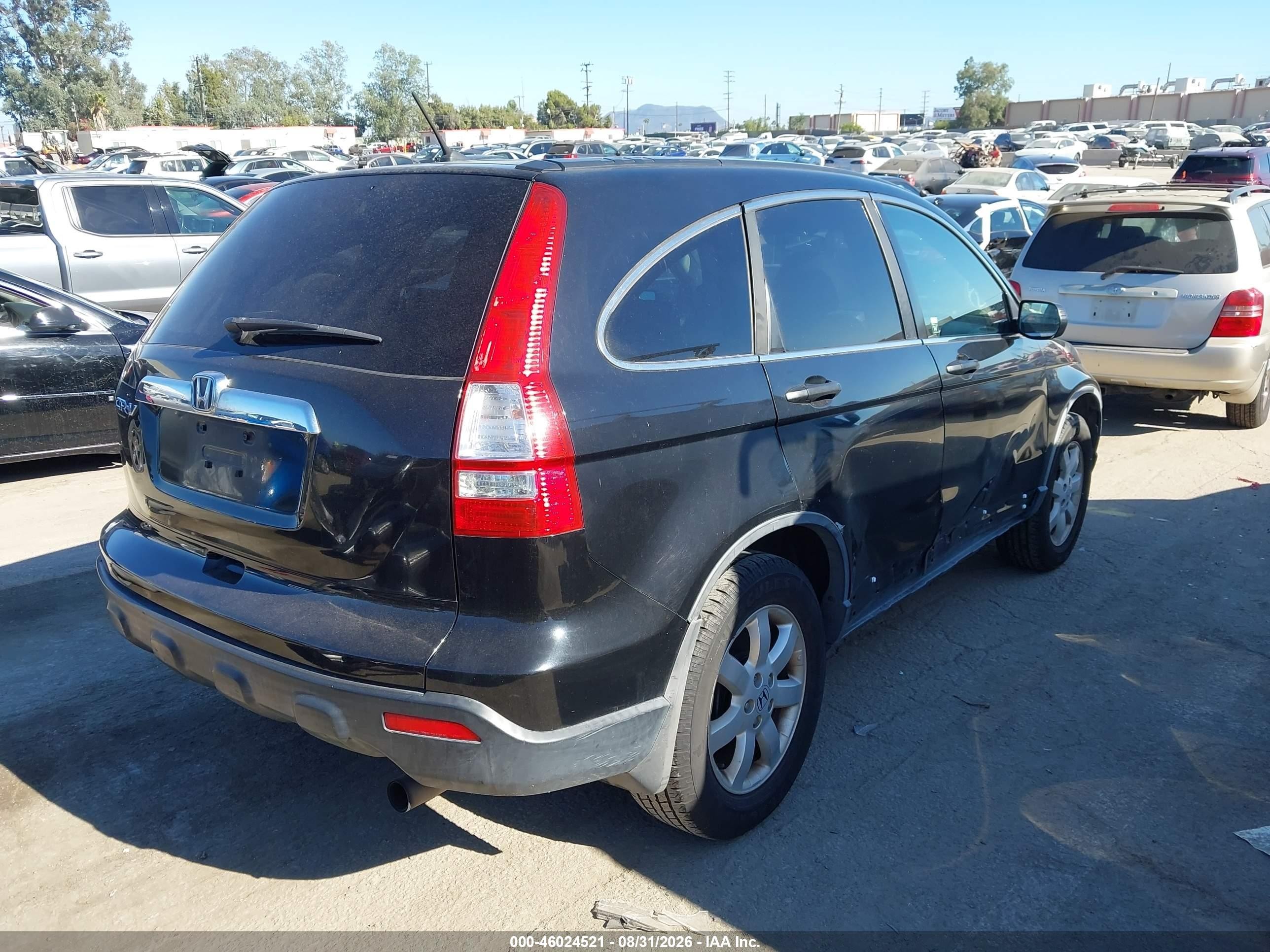 2007 Honda Cr-v Ex Black vin: JHLRE38527C048153