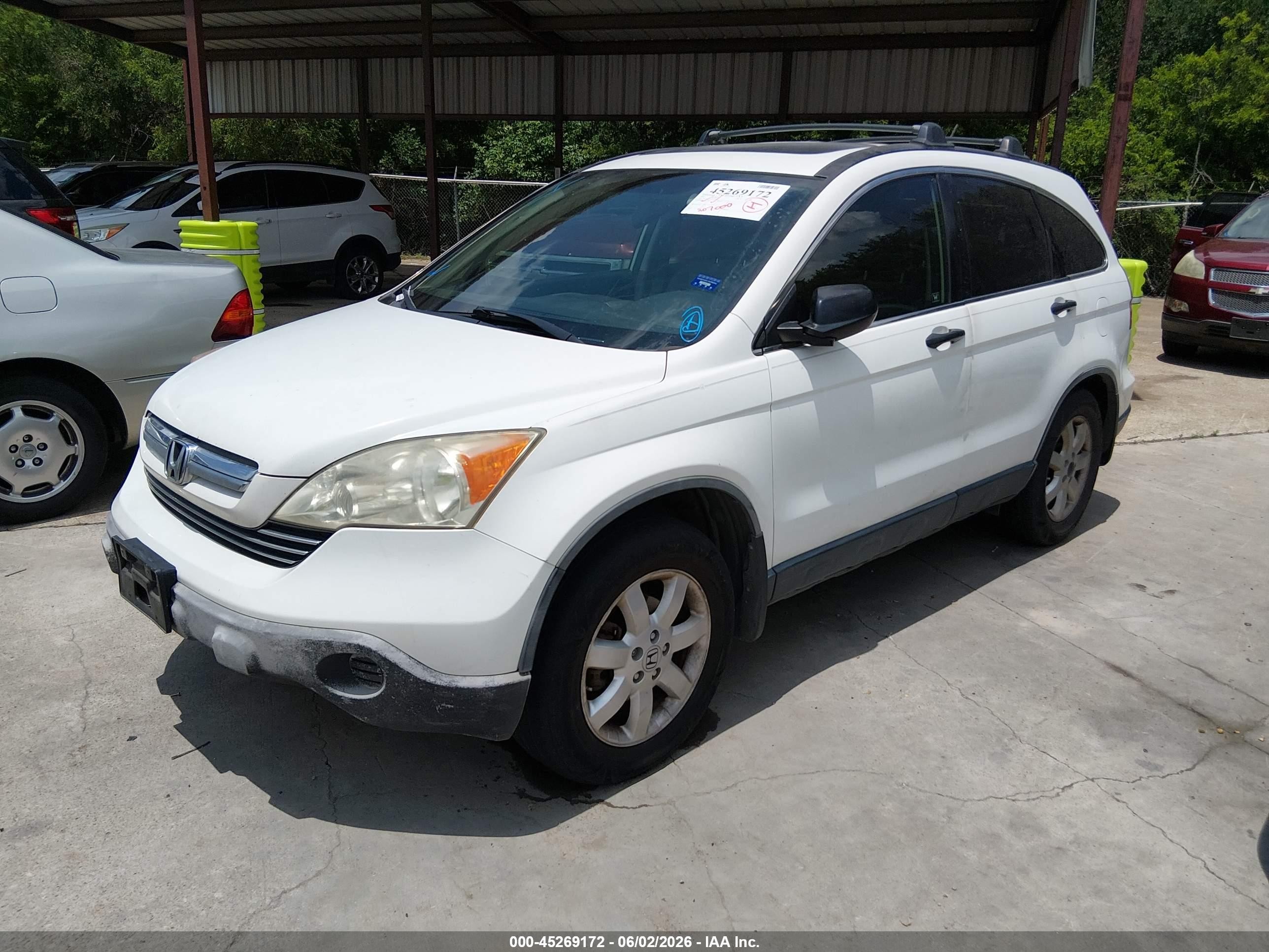 2007 Honda Cr-v Ex White vin: JHLRE38527C053630