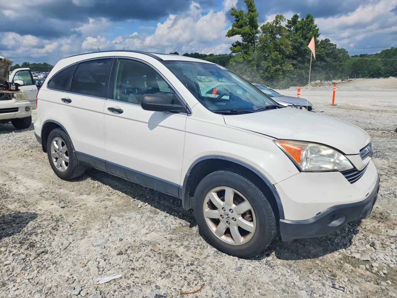 2009 Honda Cr-v Ex White vin: JHLRE38539C012331