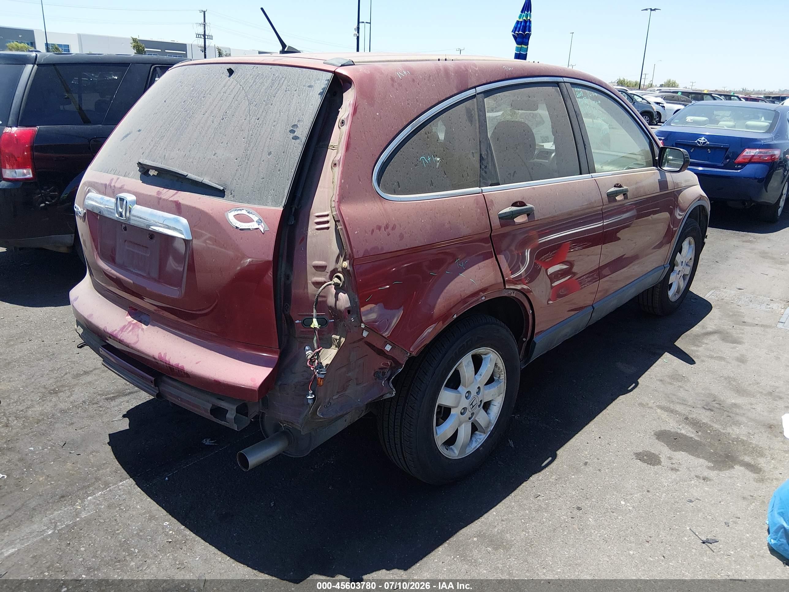 2007 Honda Cr-v Ex Бордовый vin: JHLRE38557C083219