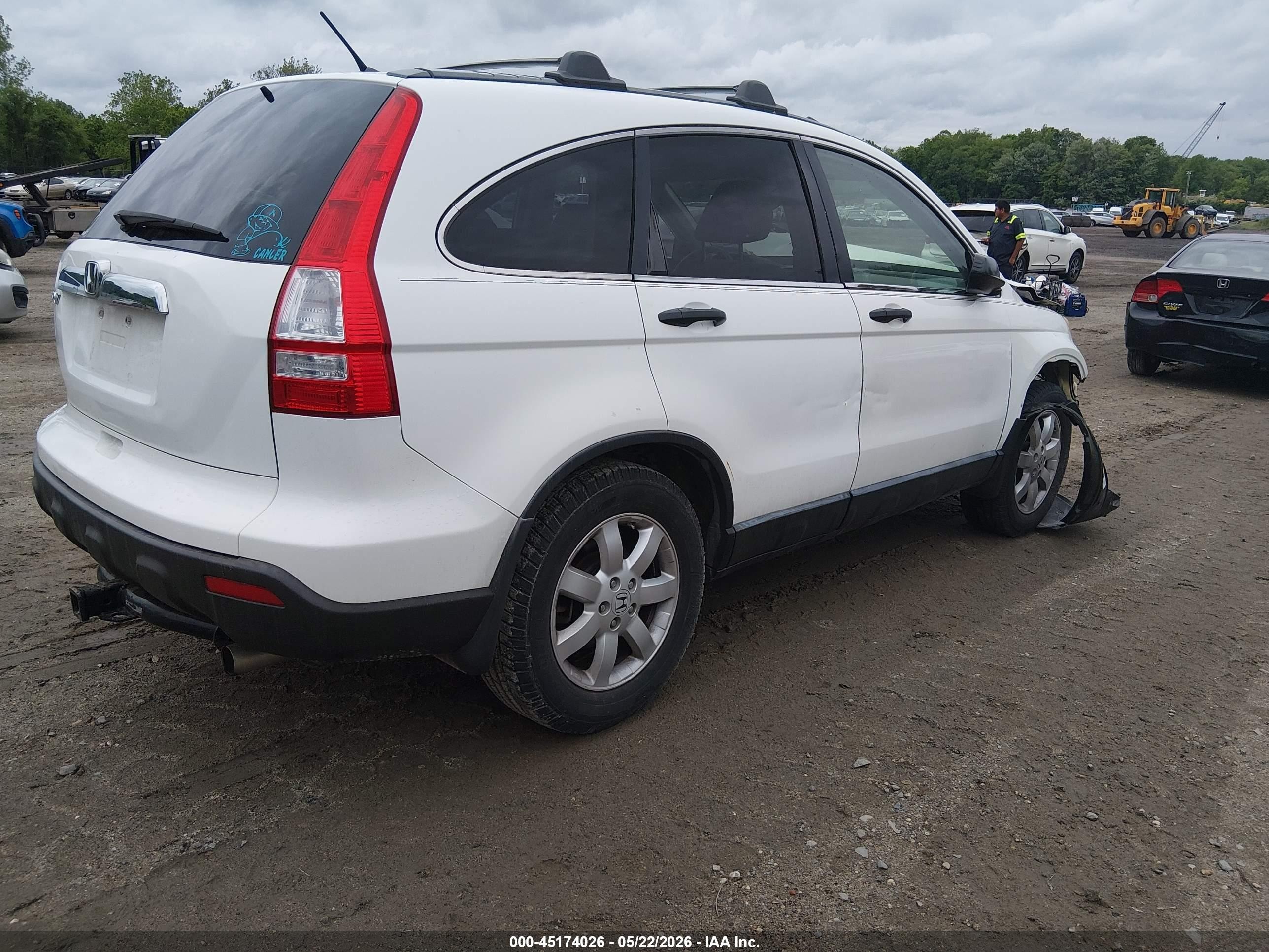 2008 Honda Cr-v Ex White vin: JHLRE38568C018428