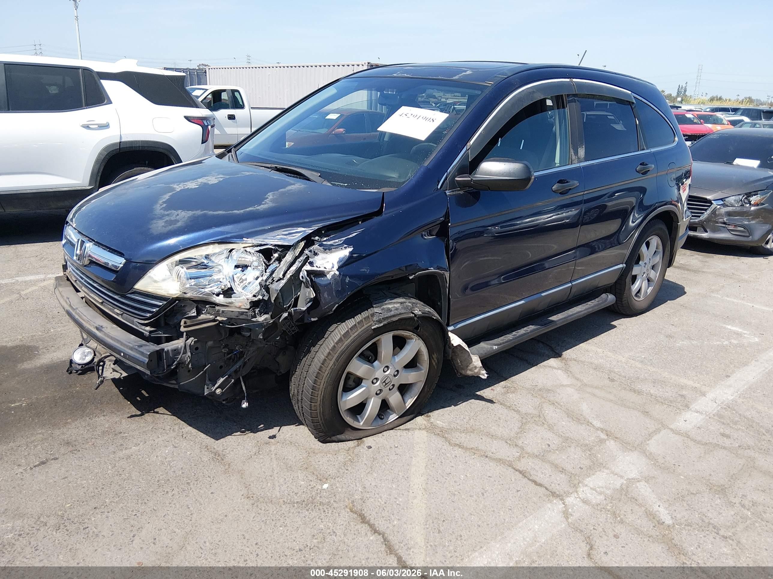 2007 Honda Cr-v Ex Blue vin: JHLRE38577C001300