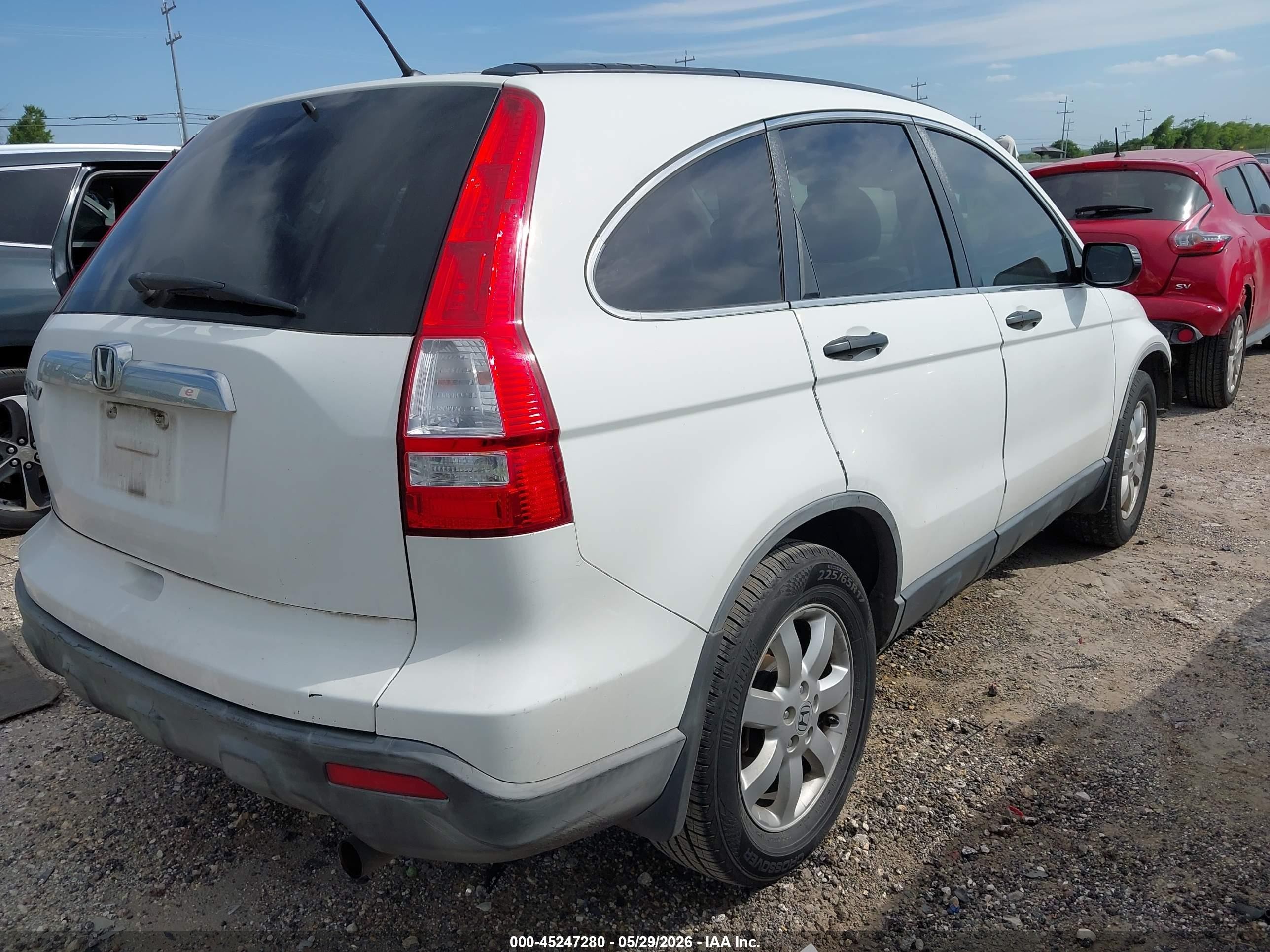 2007 Honda Cr-v Ex White vin: JHLRE38587C027839