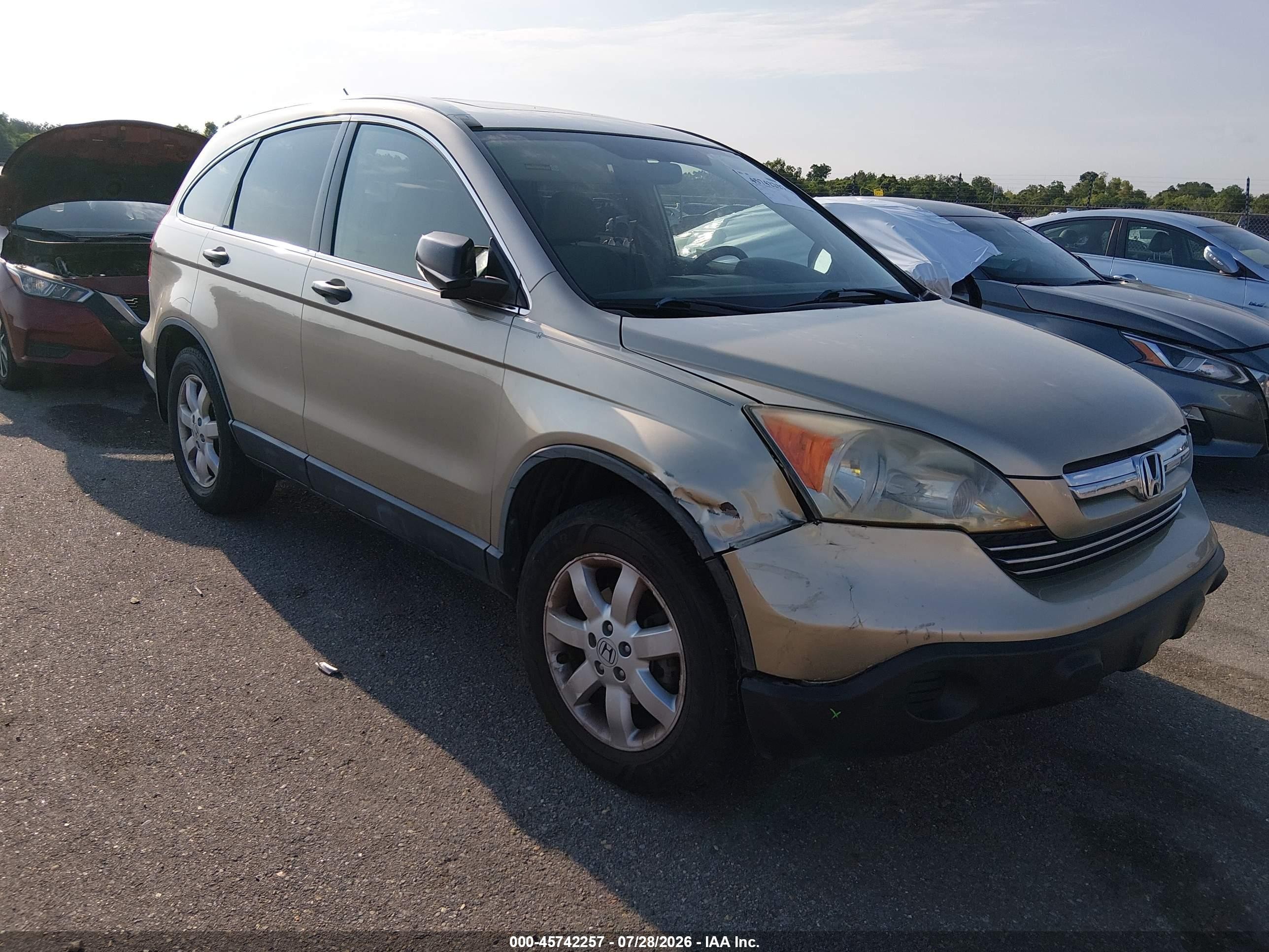 2007 Honda Cr-v Ex Silver vin: JHLRE38587C047346