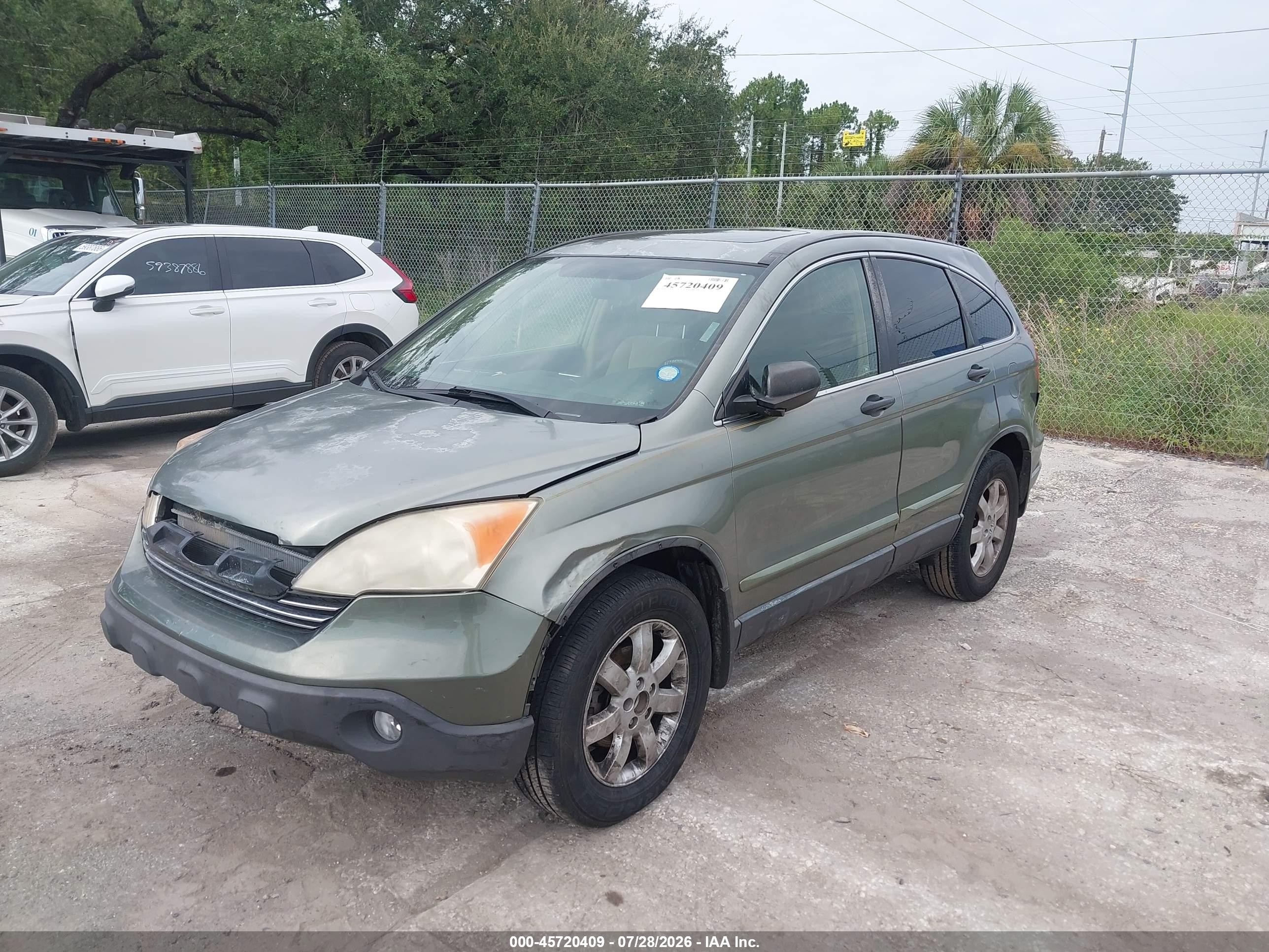 2008 Honda Cr-v Ex Green vin: JHLRE38588C002313