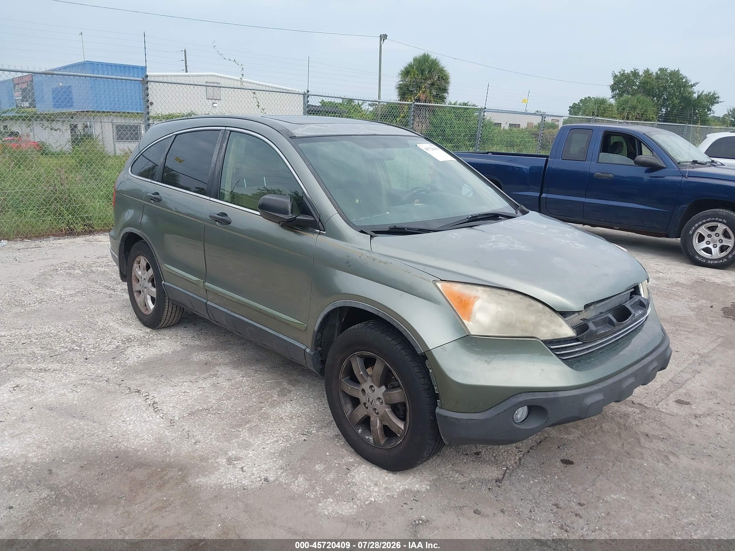 2008 Honda Cr-v Ex Green vin: JHLRE38588C002313