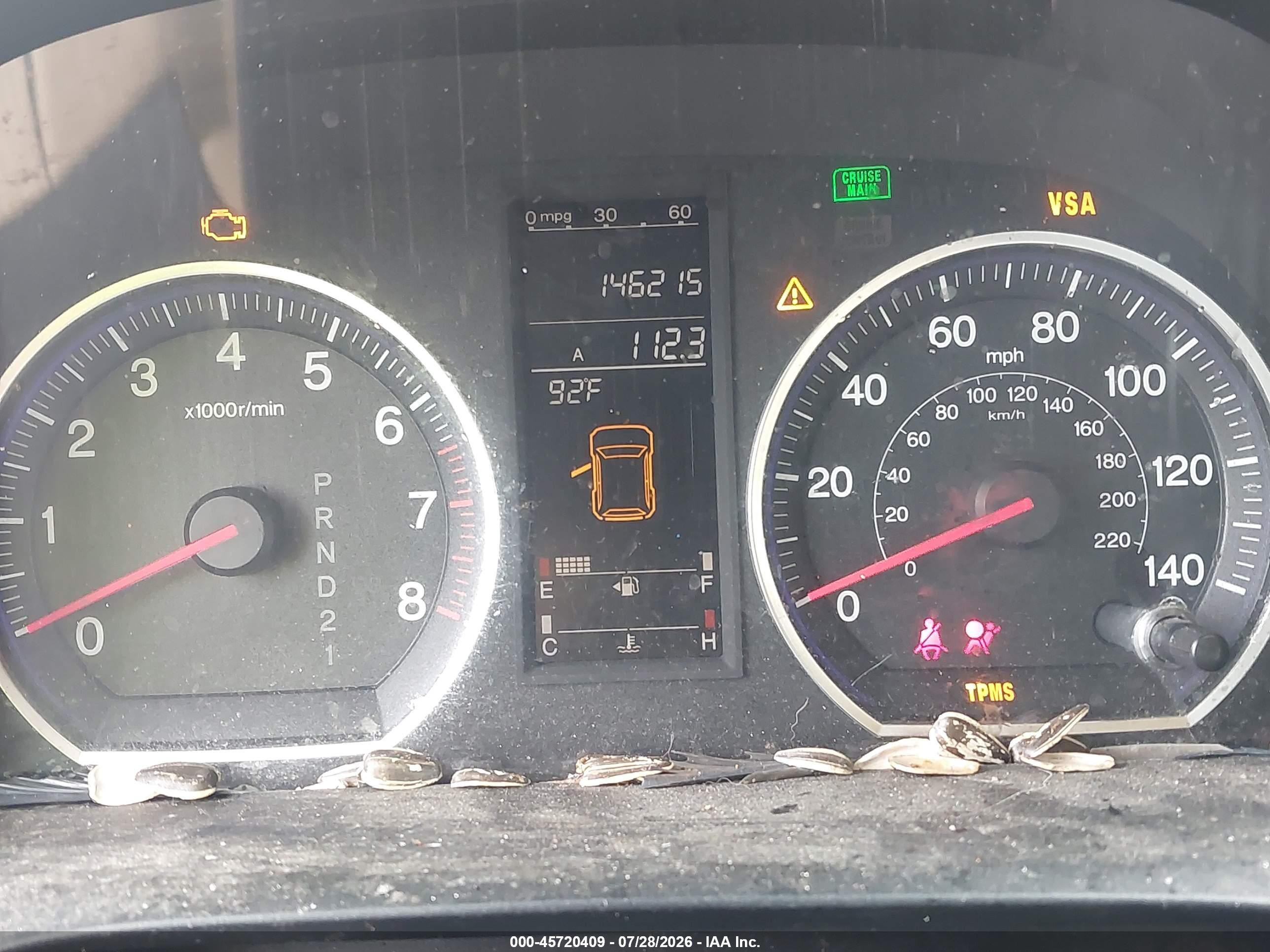 2008 Honda Cr-v Ex Green vin: JHLRE38588C002313